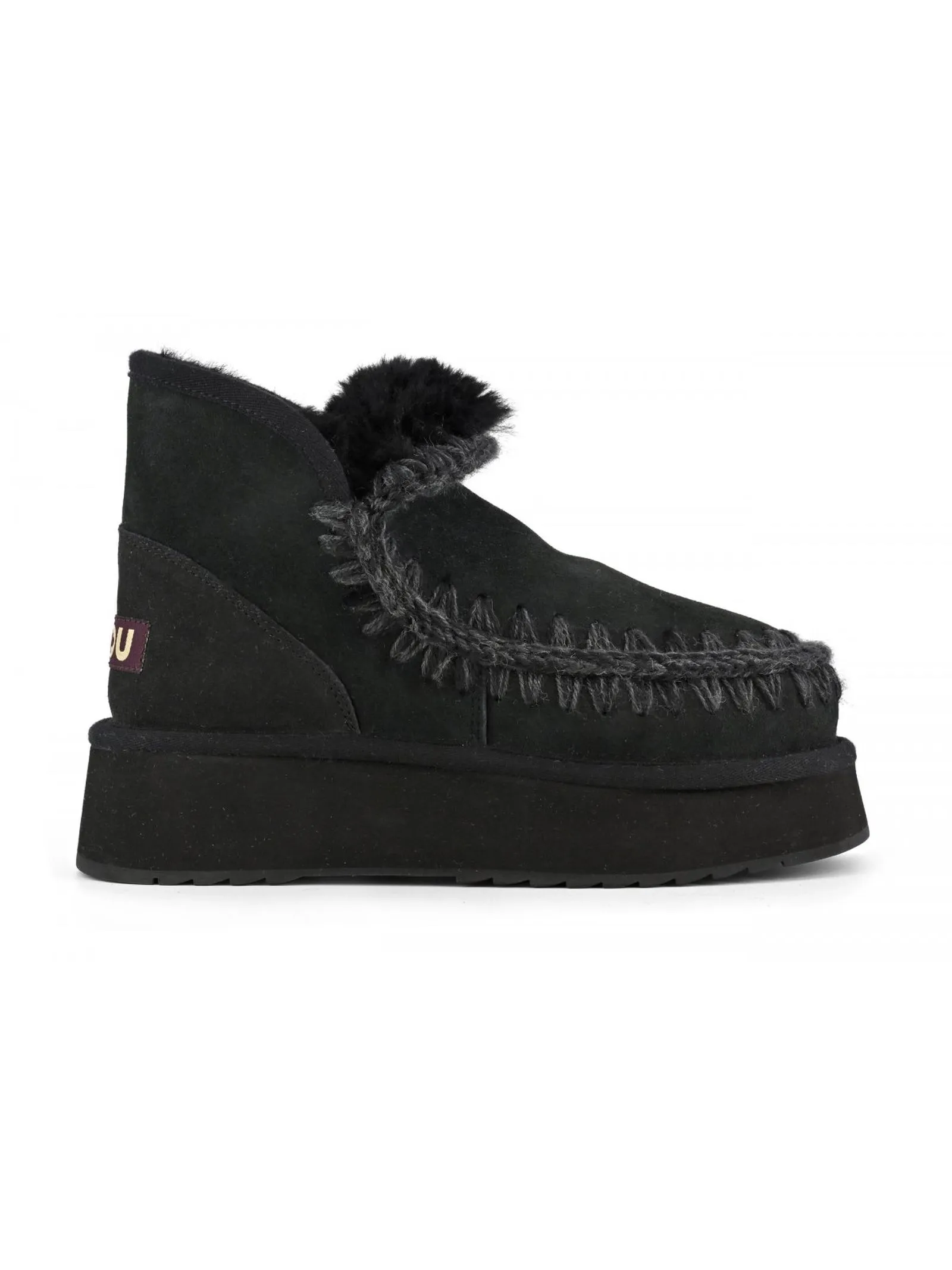 MOU Calzature,Stivali Mini eskimo platform boot in camoscio nero 