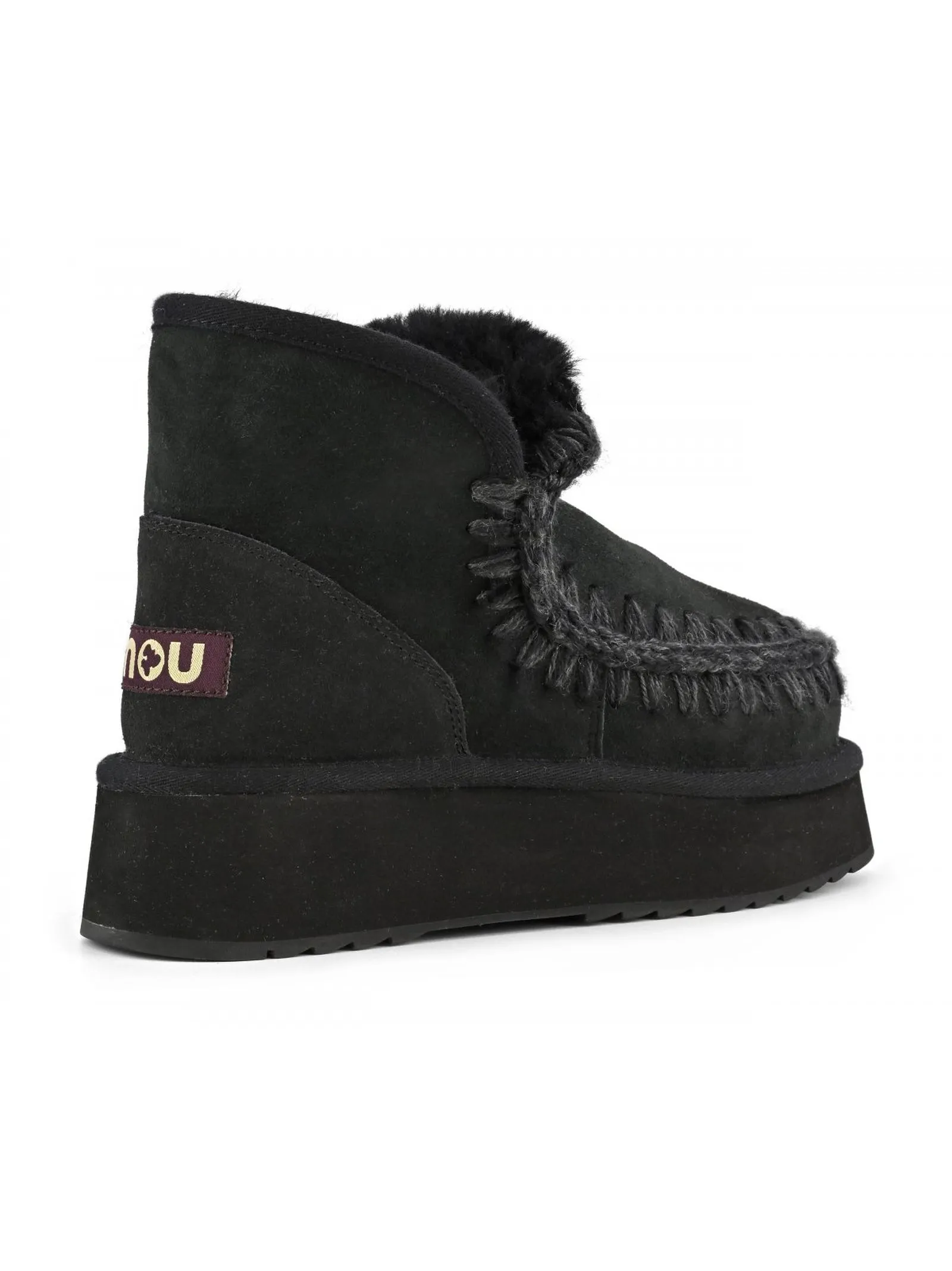 MOU Calzature,Stivali Mini eskimo platform boot in camoscio nero 