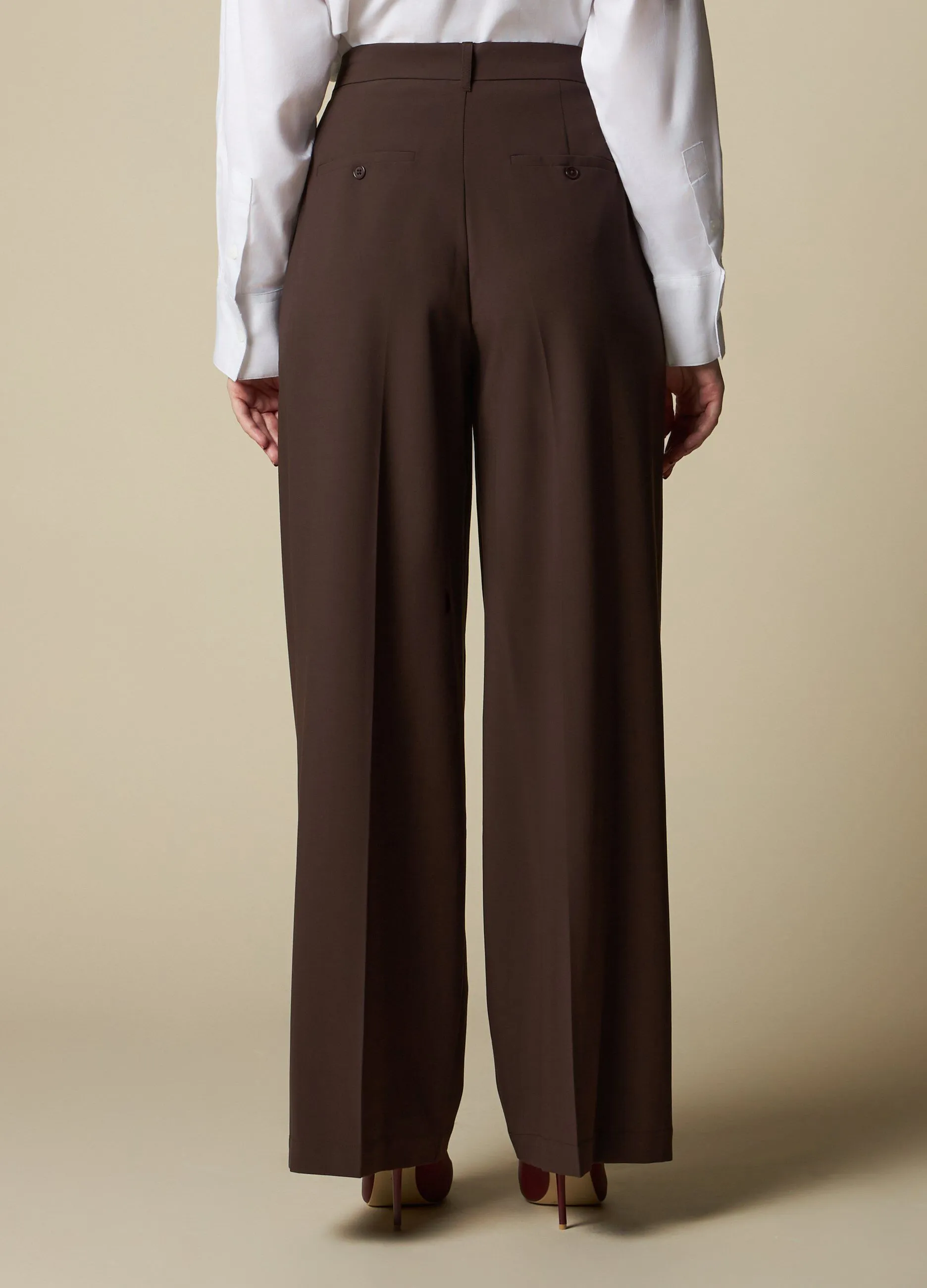 NICE & CHIC  Pantaloni palazzo in misto viscosa stretch donna