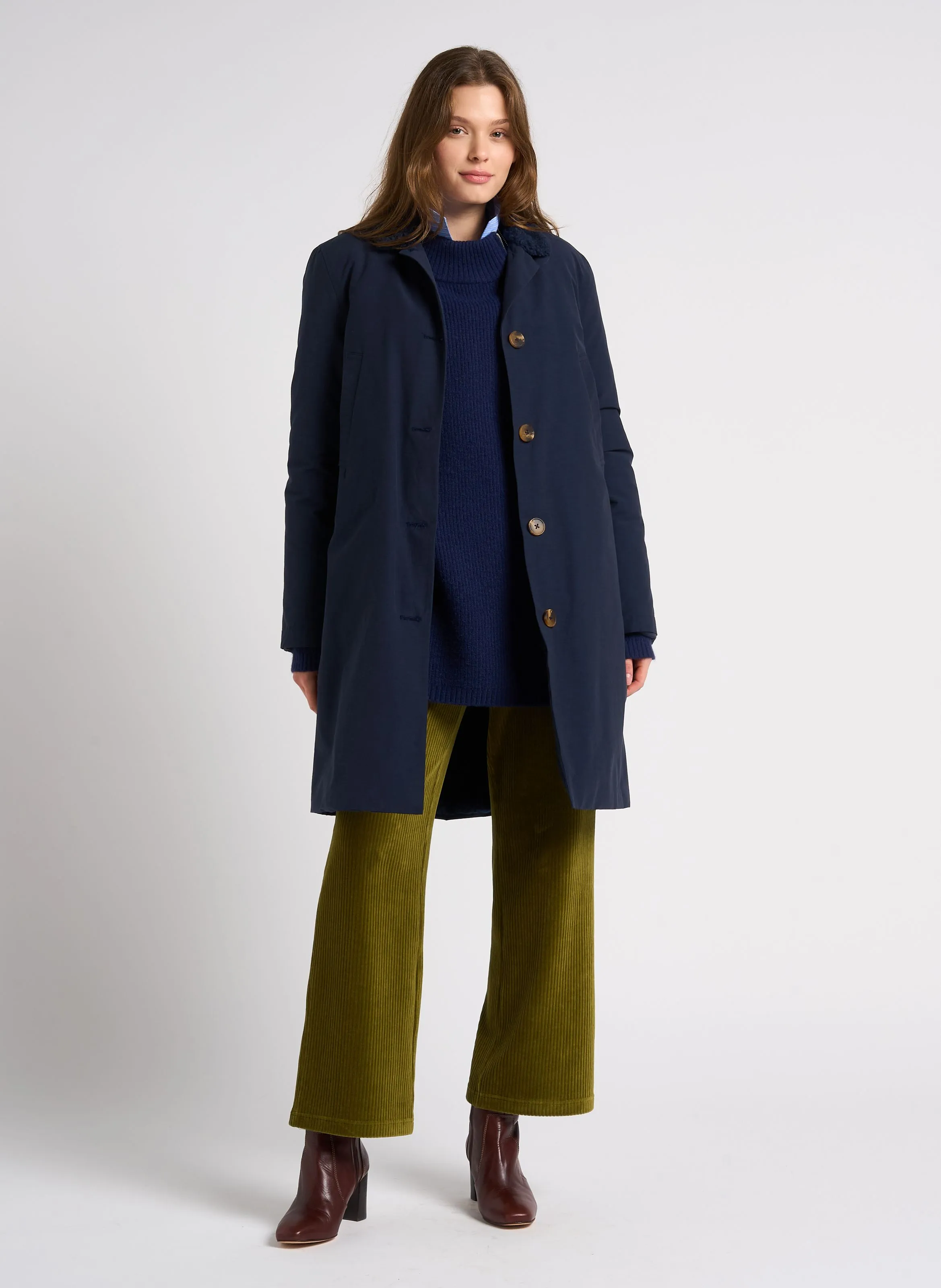  NICE THINGS   Parka con colletto a patta in misto cotone | Blu