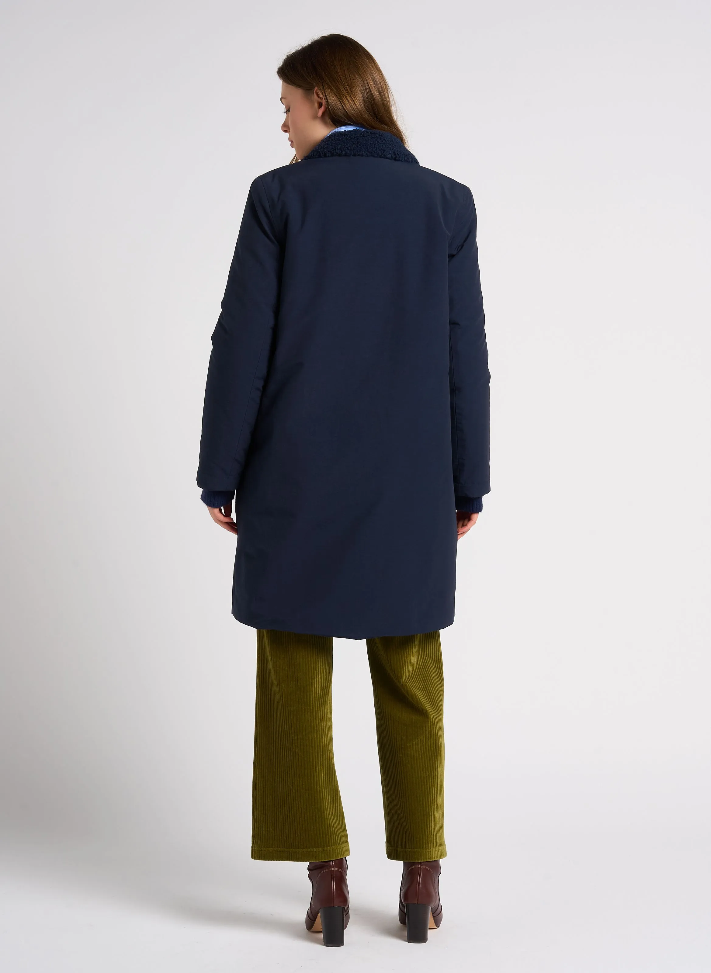  NICE THINGS   Parka con colletto a patta in misto cotone | Blu