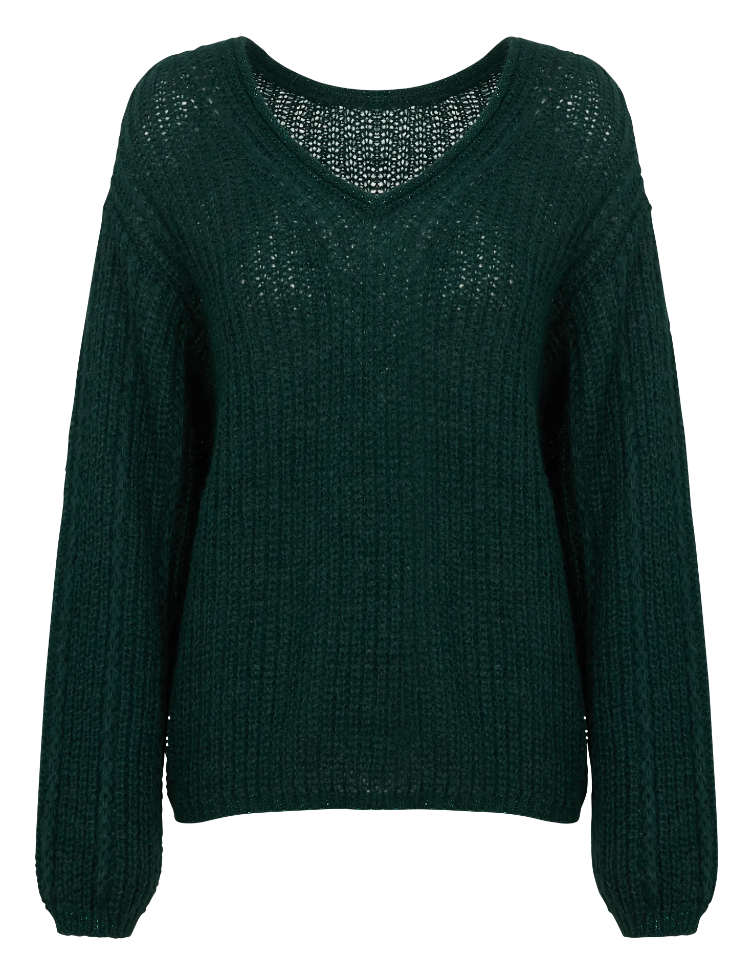  ONE STEP   TING - Maglione oversize a collo a V in maglia | Verde