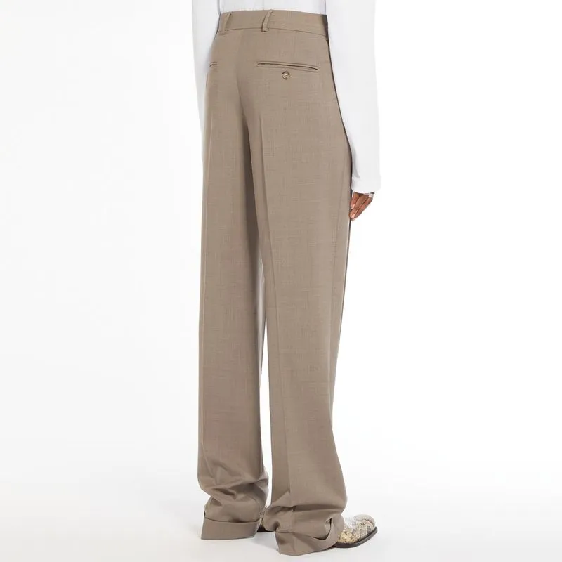 Pantalone a vita bassa in lana stretch Ferito 