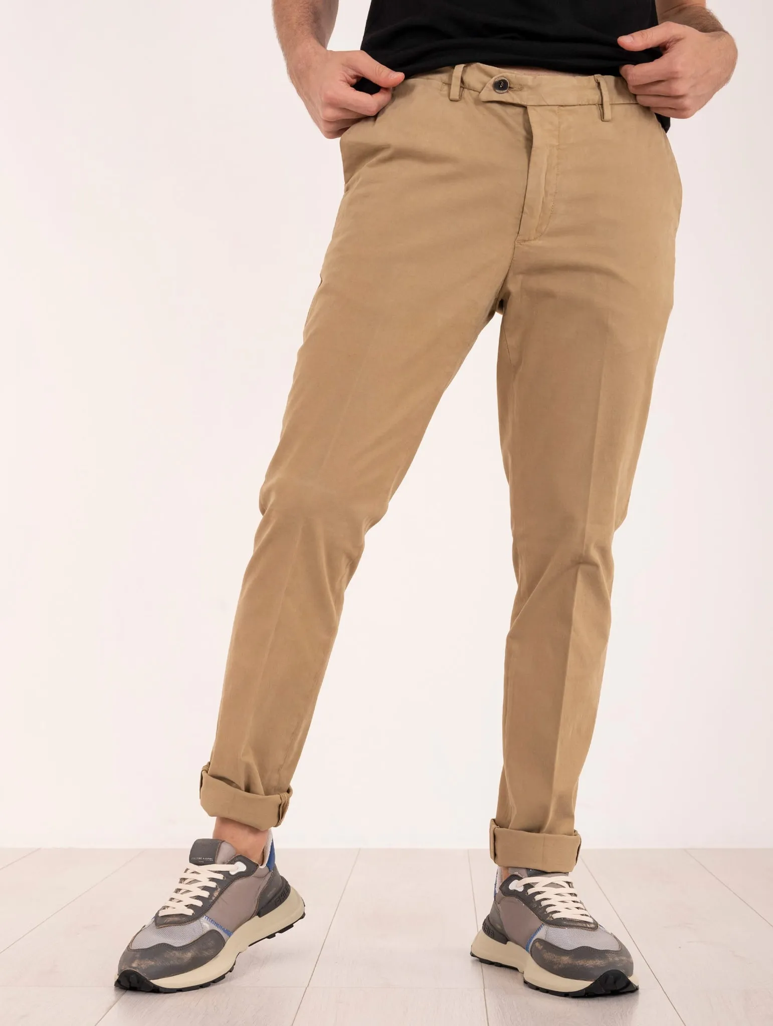 Pantalone Devore Well Fit in Cotone Cammello