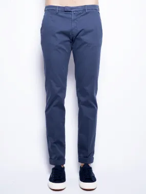 Pantaloni in Cavalry di Lyocell e Cotone Blu