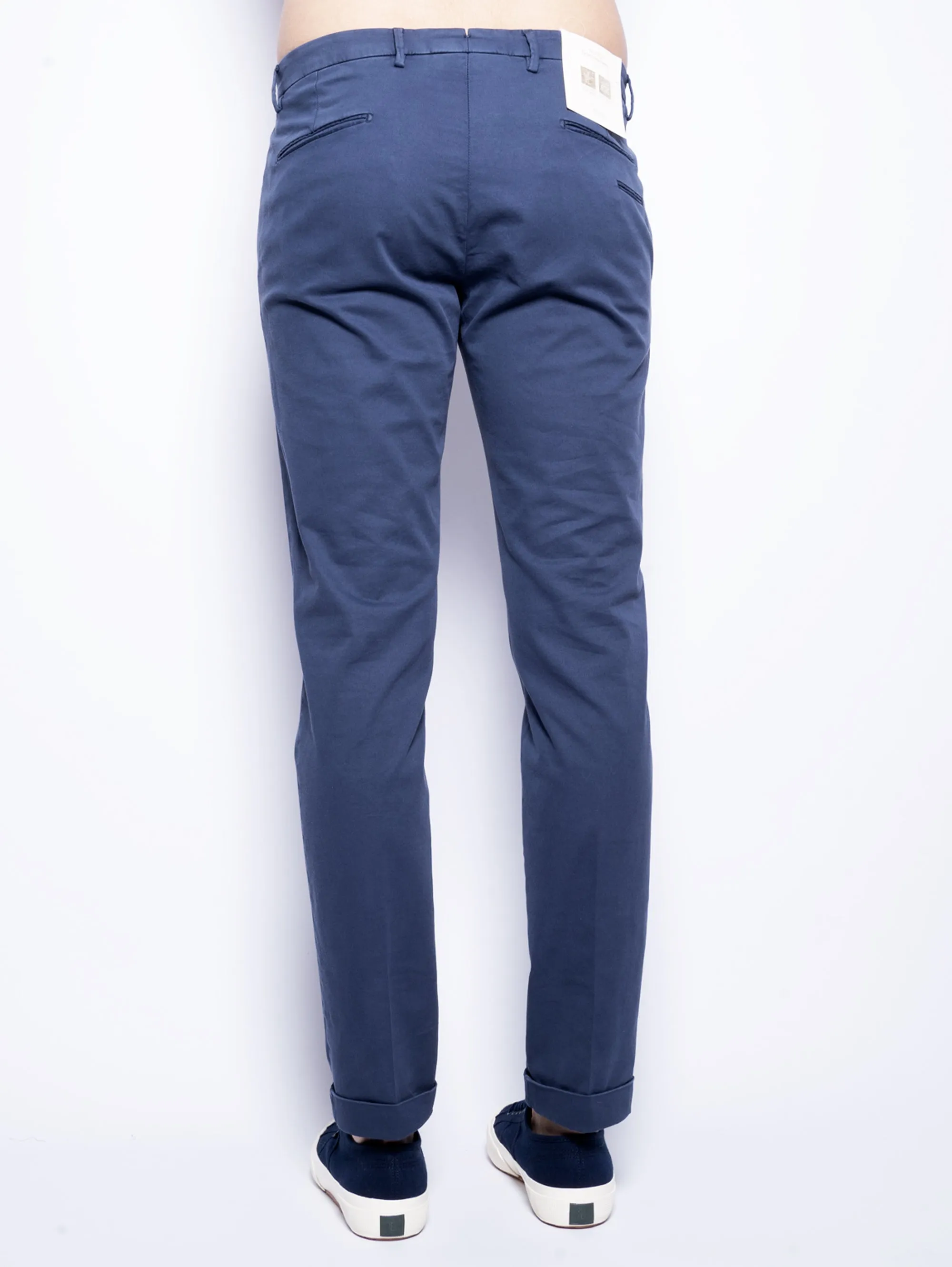 Pantaloni in Cavalry di Lyocell e Cotone Blu