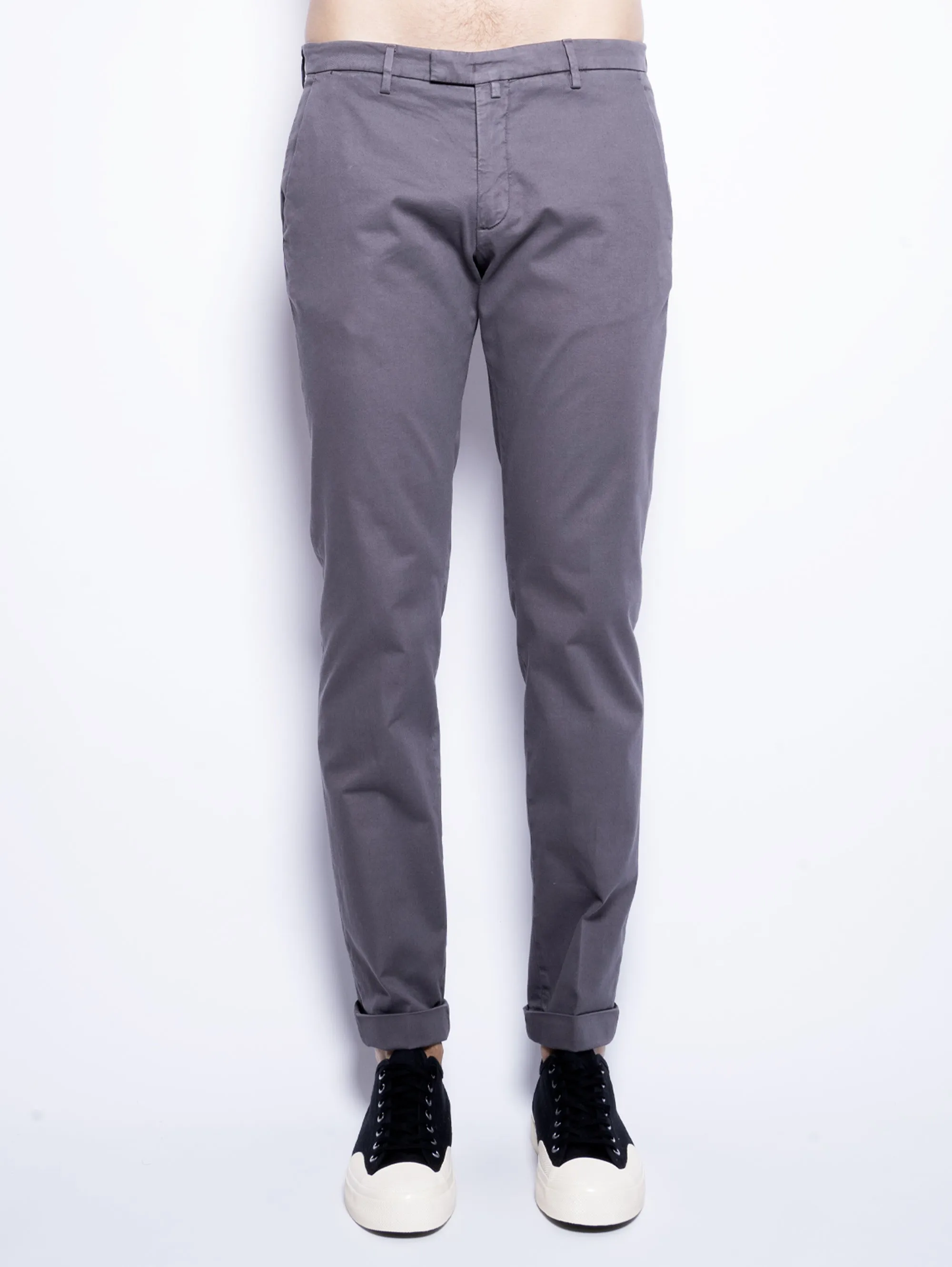 Pantaloni in Cavalry di Lyocell e Cotone Grigio