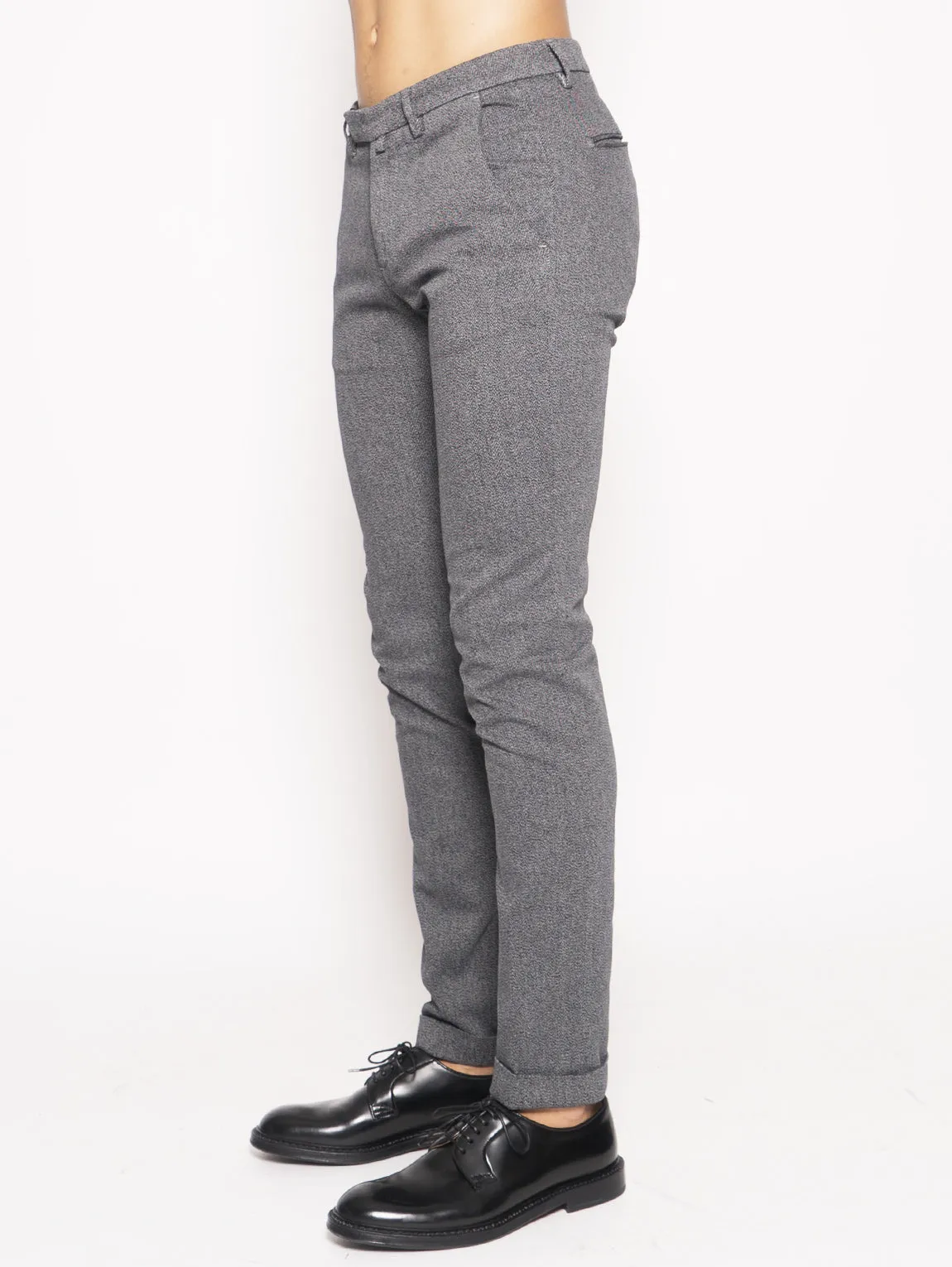 Pantaloni in Cordonetto di Cotone Grigio