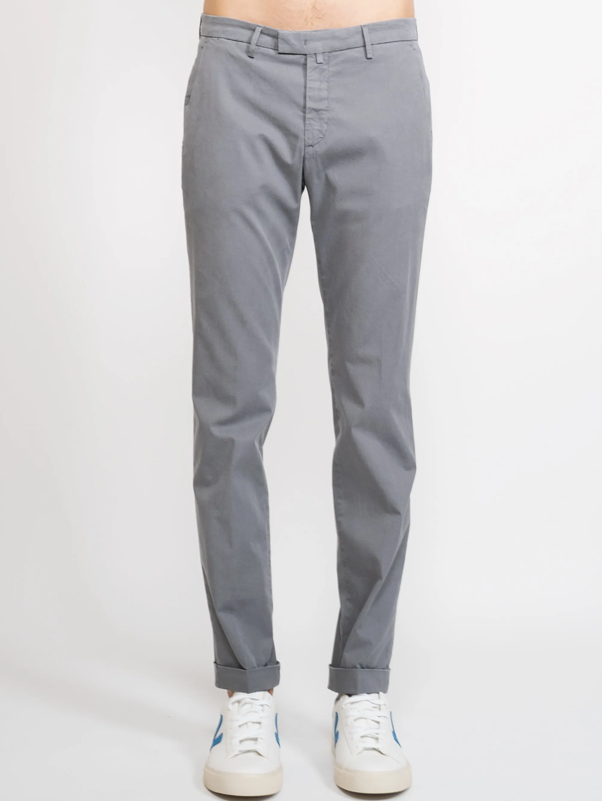 Pantaloni in Drill di Misto Cotone Grigio