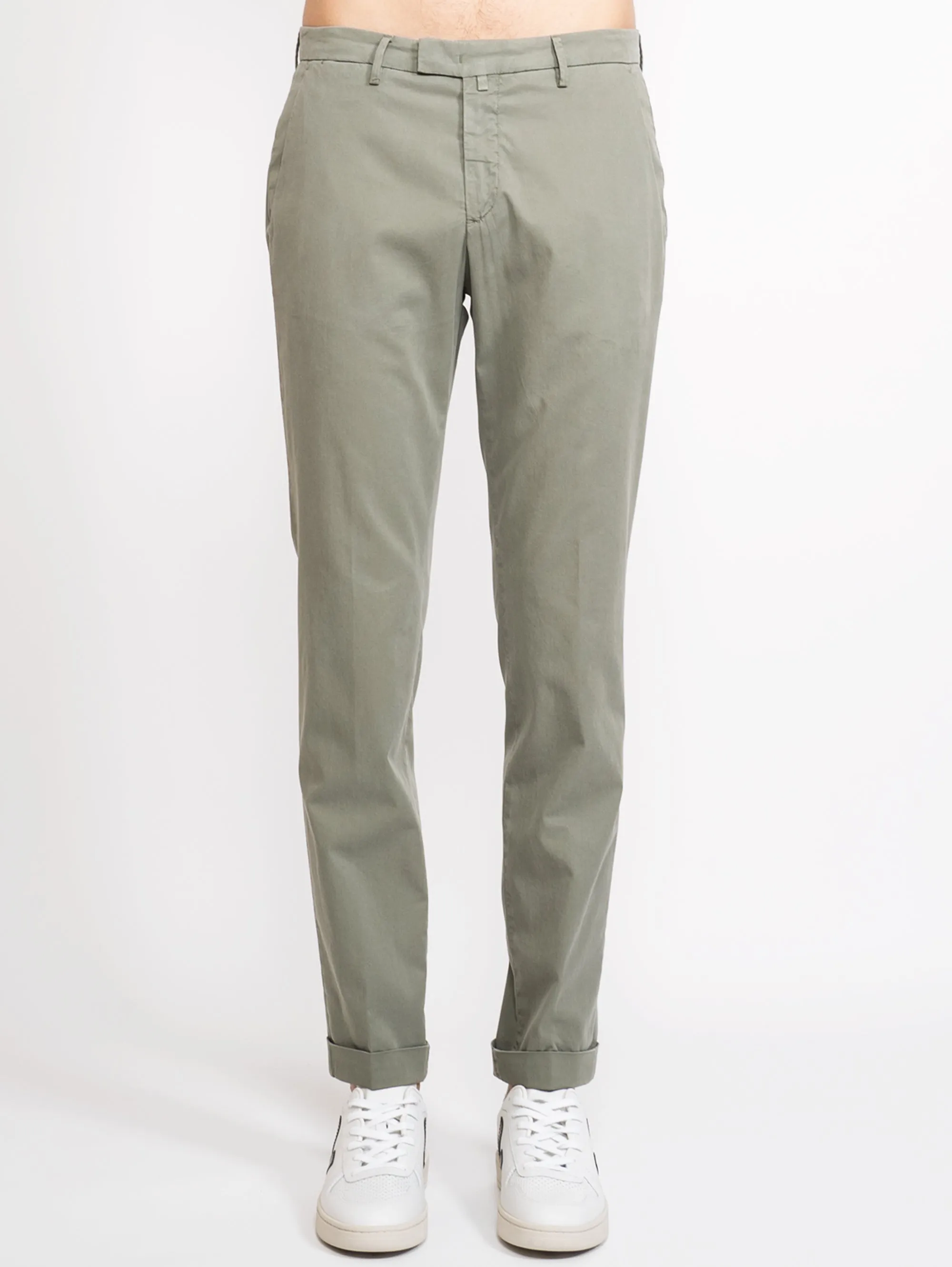 Pantaloni in Drill di Misto Cotone Verde