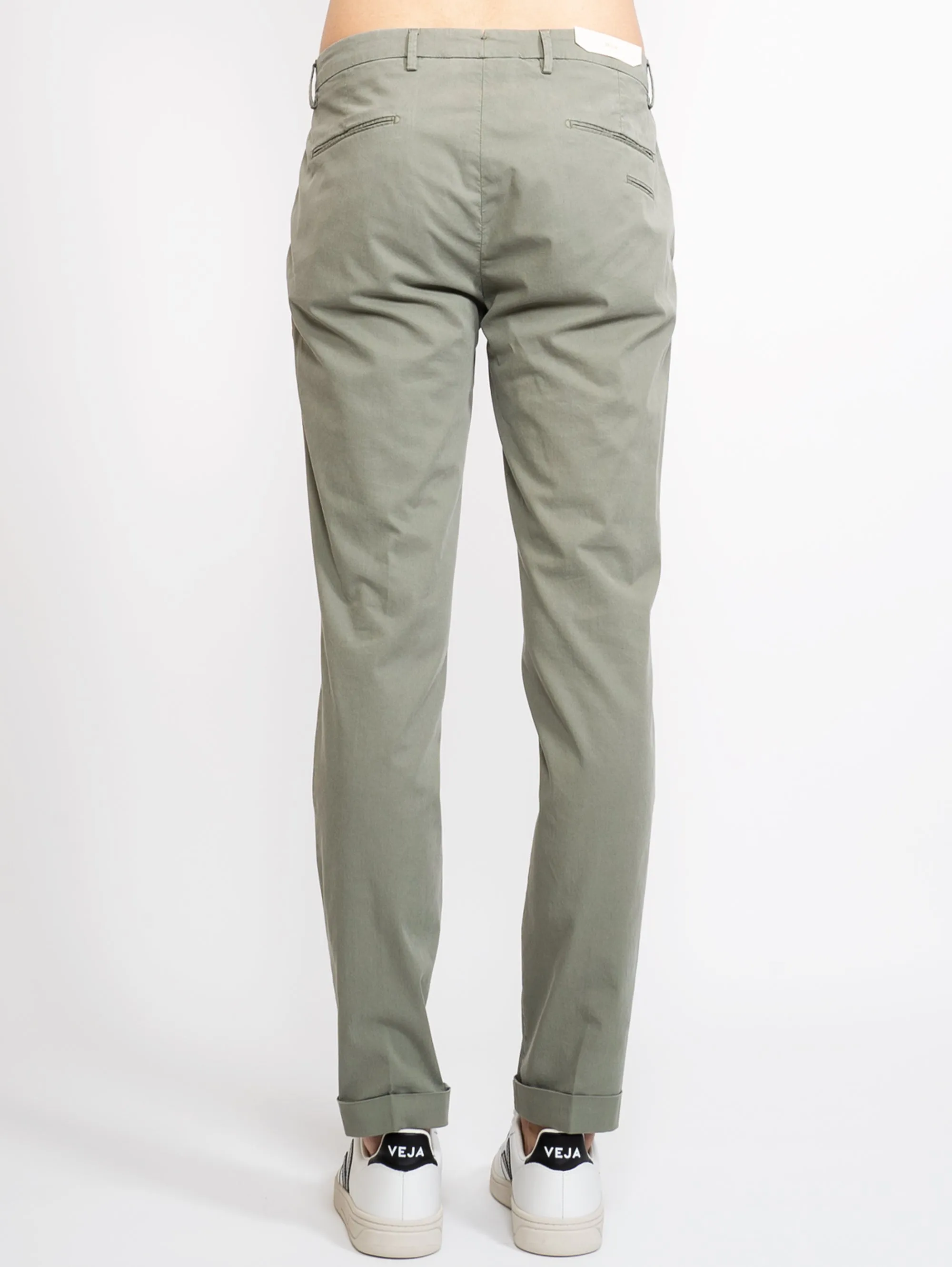 Pantaloni in Drill di Misto Cotone Verde