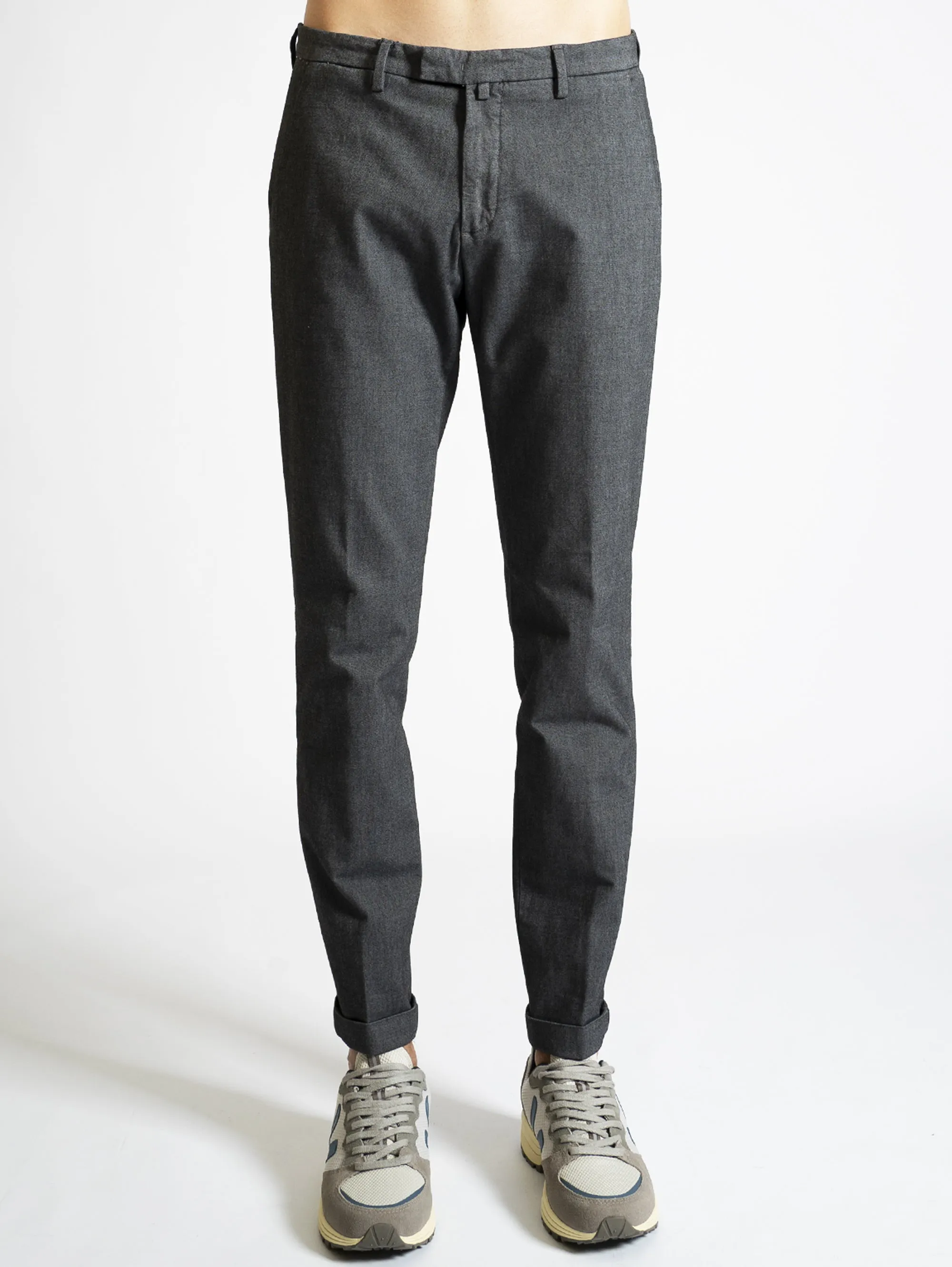 Pantaloni in Flanella di Cotone Grigio