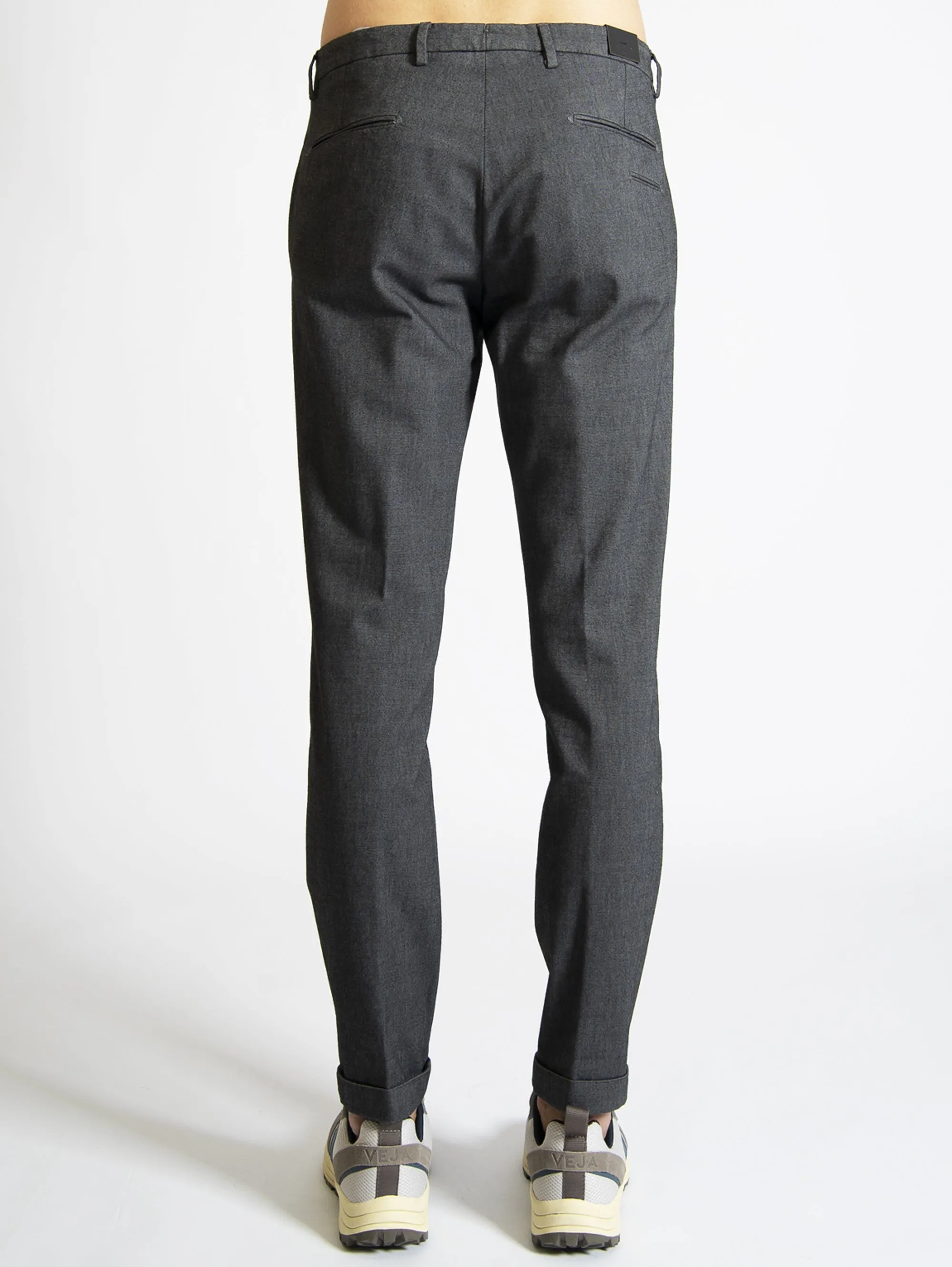 Pantaloni in Flanella di Cotone Grigio