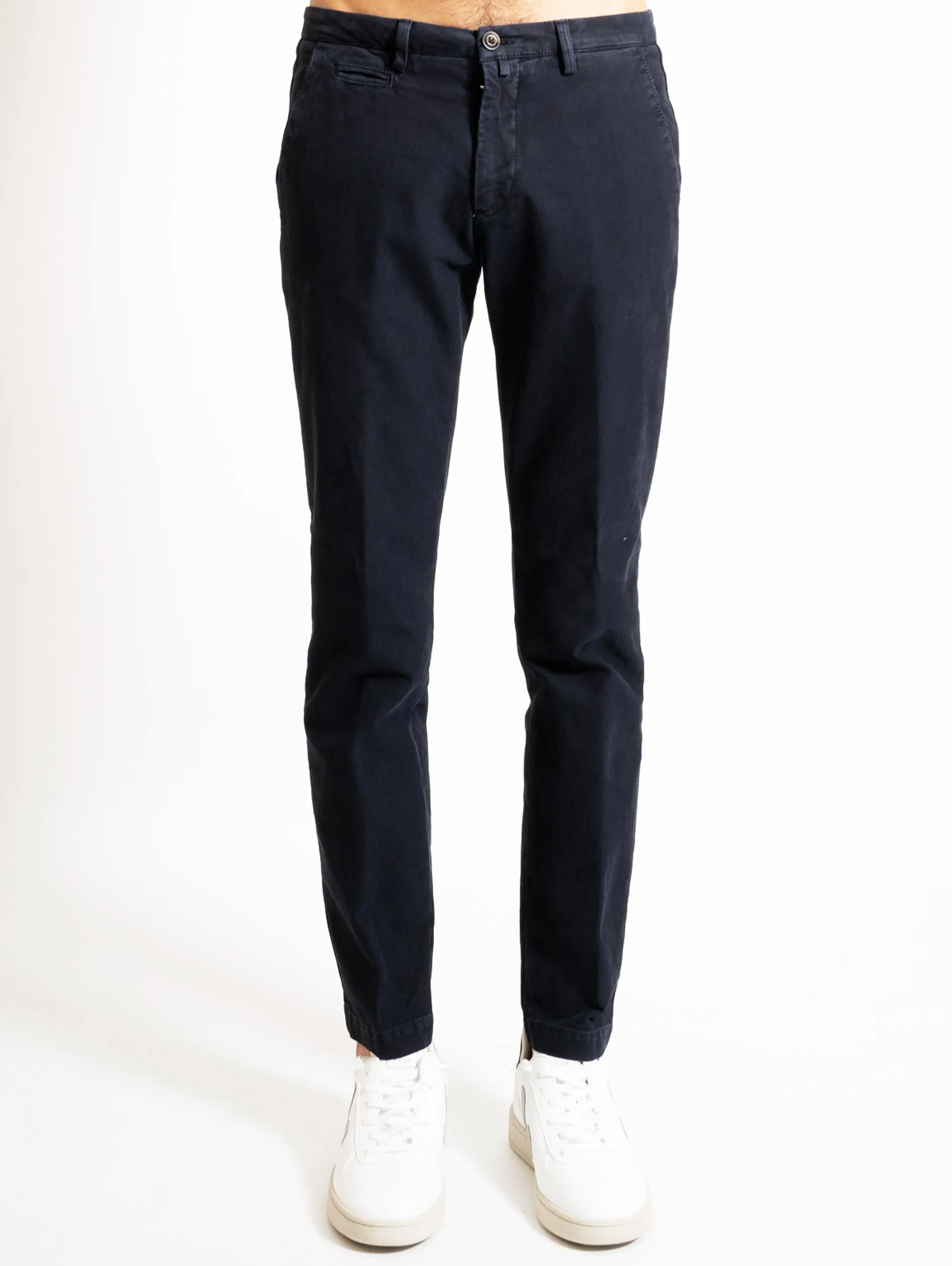 Pantaloni in Gabardine di Cotone Blu