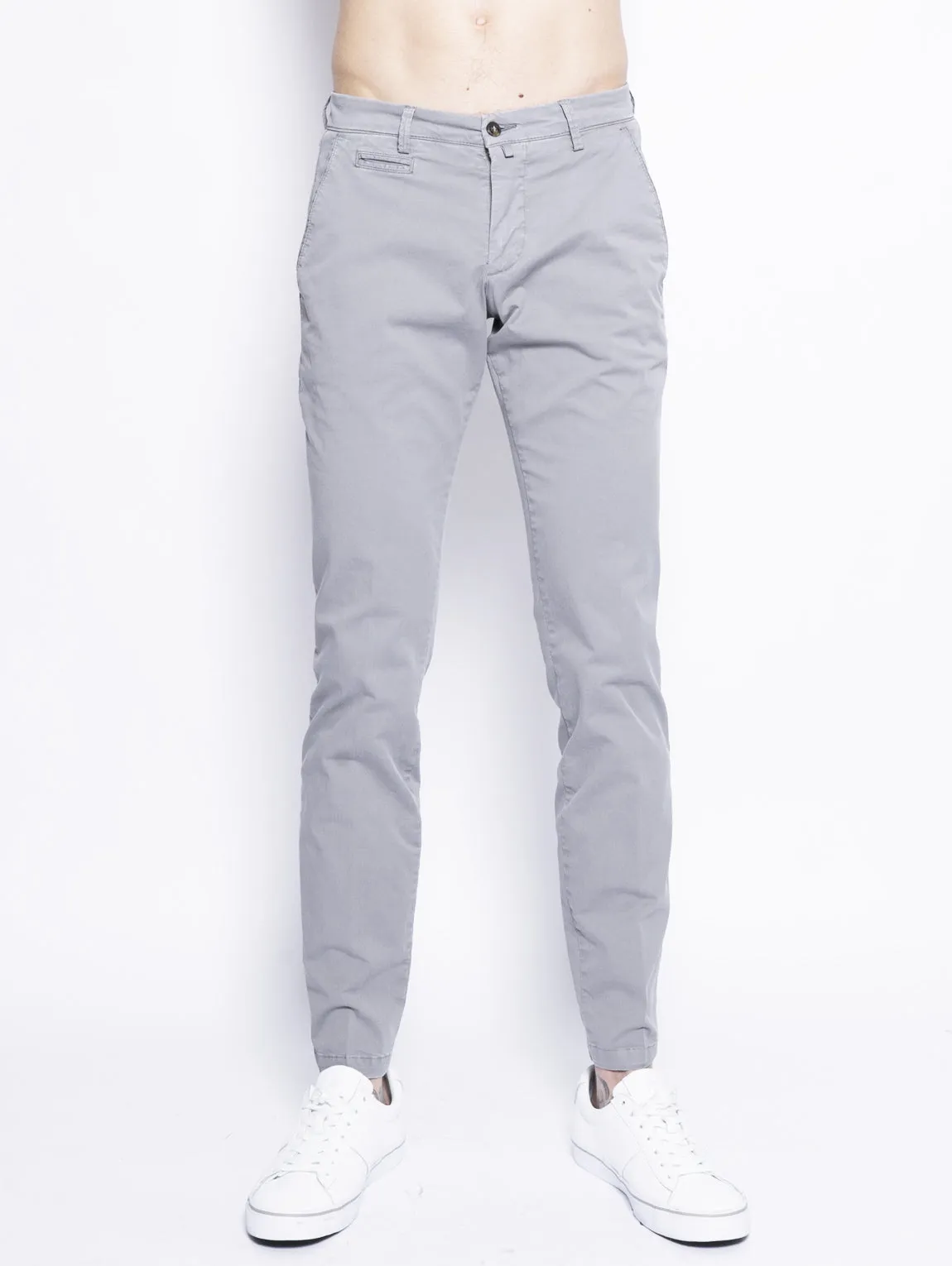 Pantaloni in Gabardine di Cotone Grigio