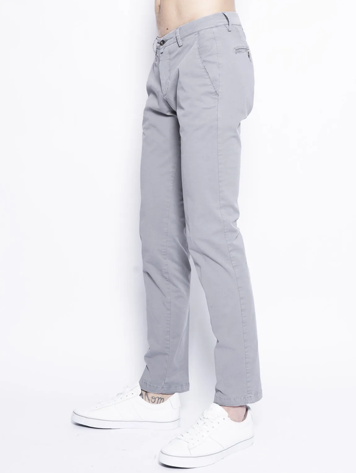 Pantaloni in Gabardine di Cotone Grigio