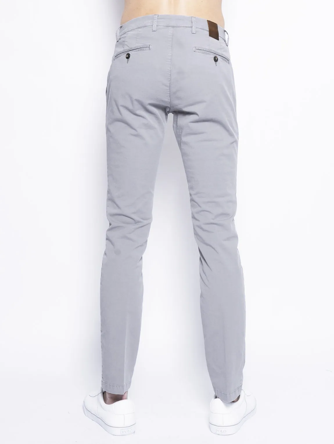 Pantaloni in Gabardine di Cotone Grigio