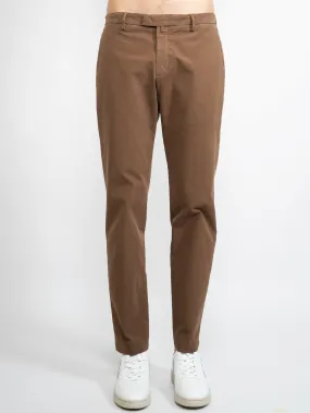 Pantaloni in Rasatello di Cotone Marrone