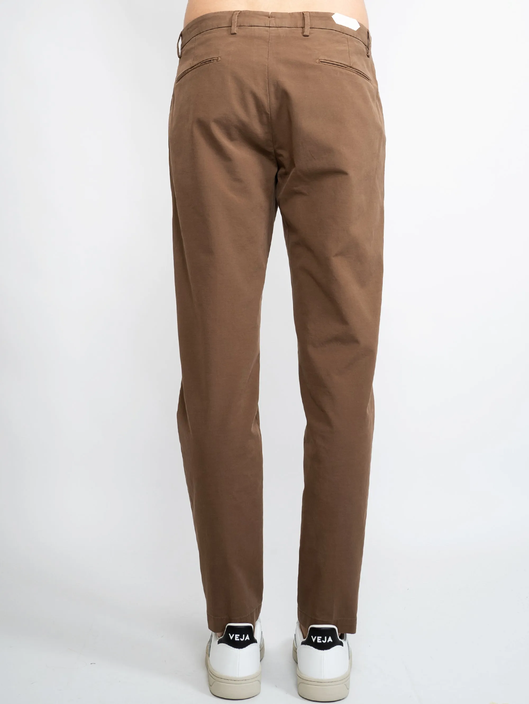 Pantaloni in Rasatello di Cotone Marrone