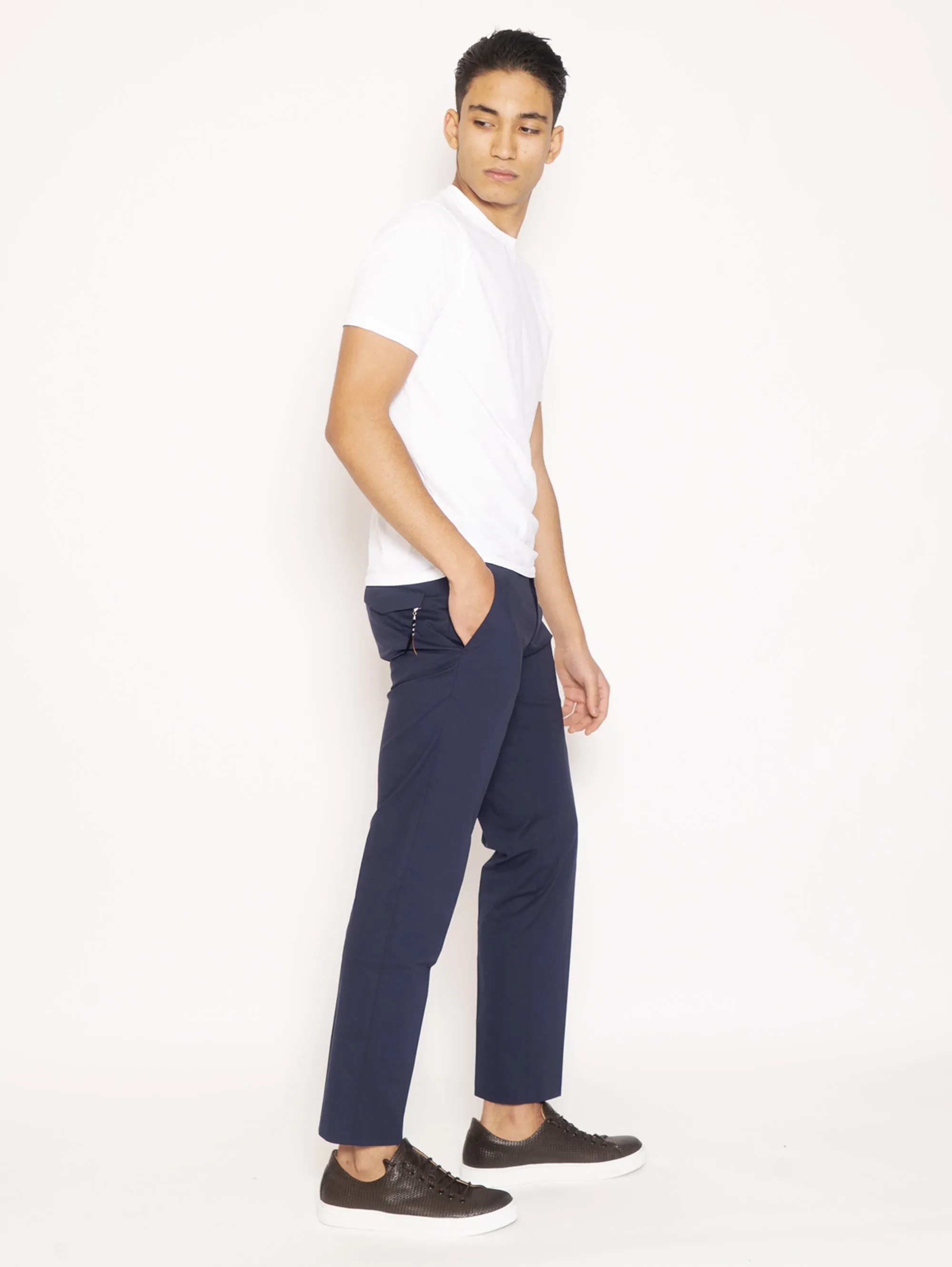 Pantaloni in Raso di Cotone - Blu