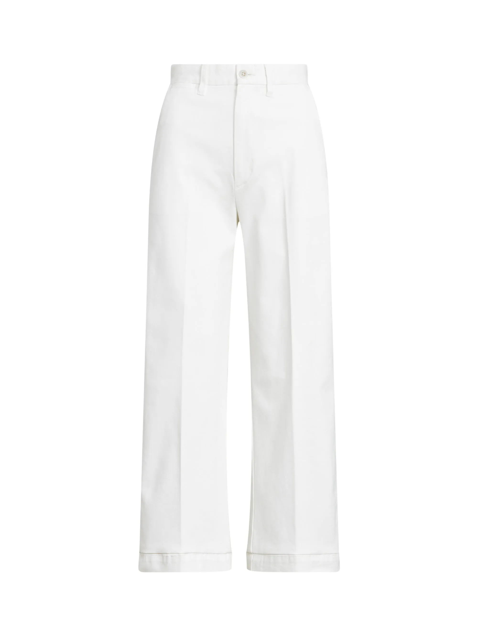 Pantaloni in Twill di Cotone Cropped Bianco