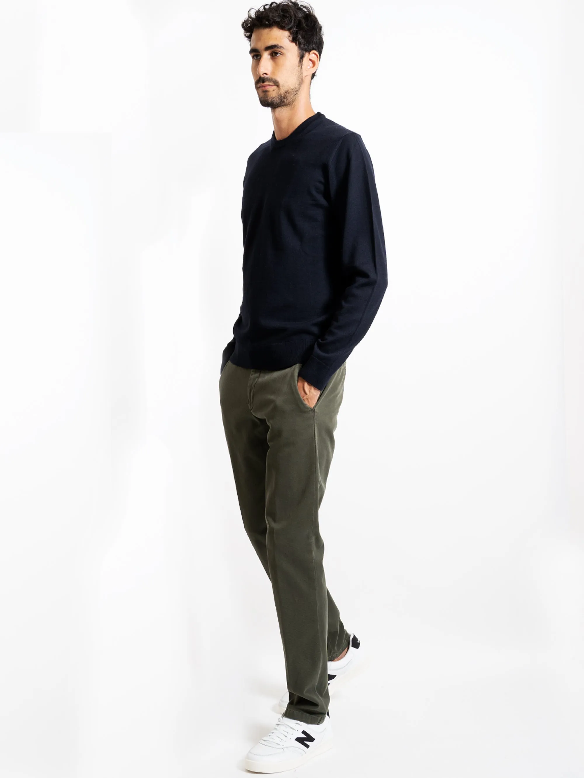 Pantaloni in Twill di Cotone Verde