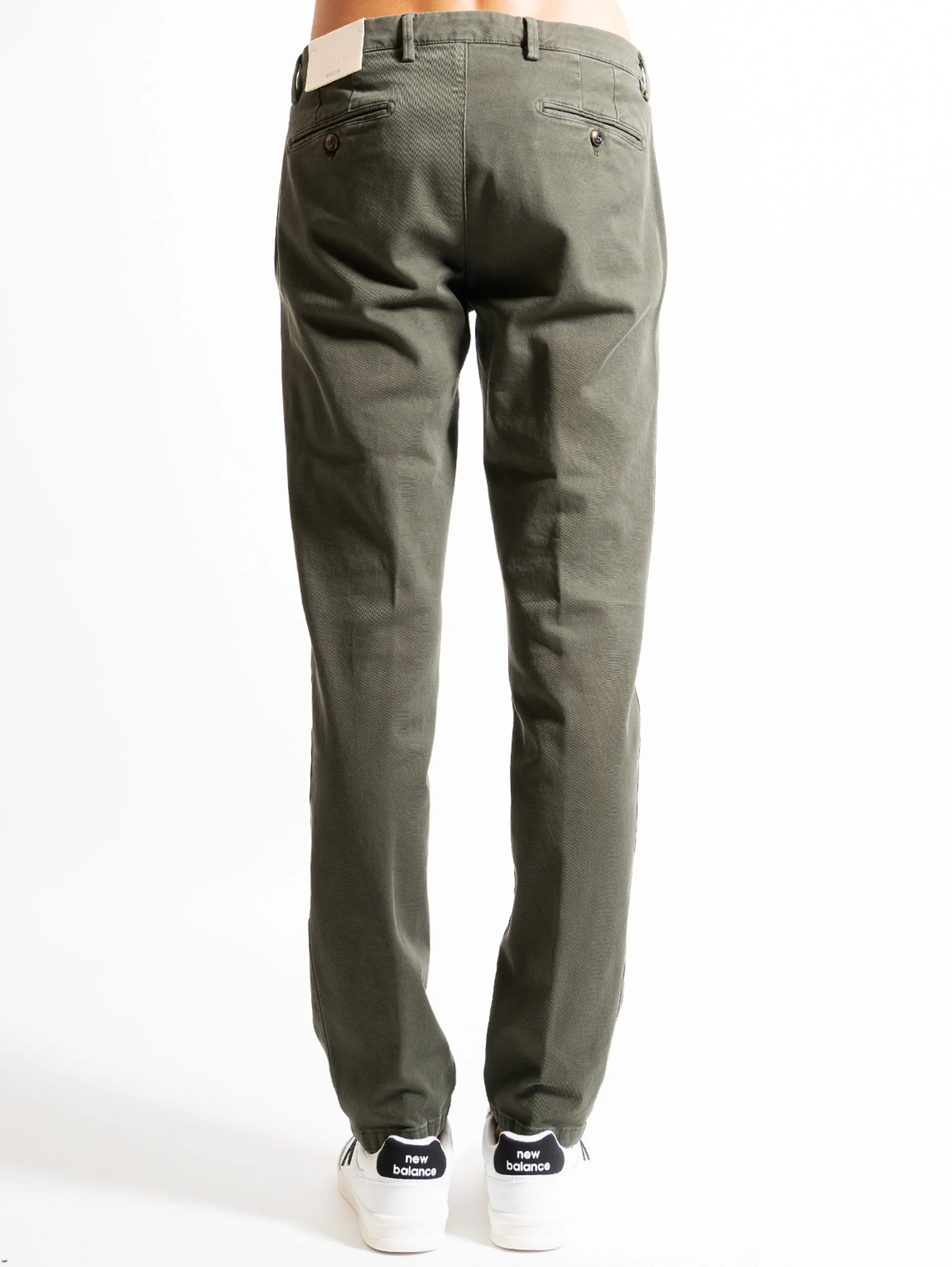 Pantaloni in Twill di Cotone Verde