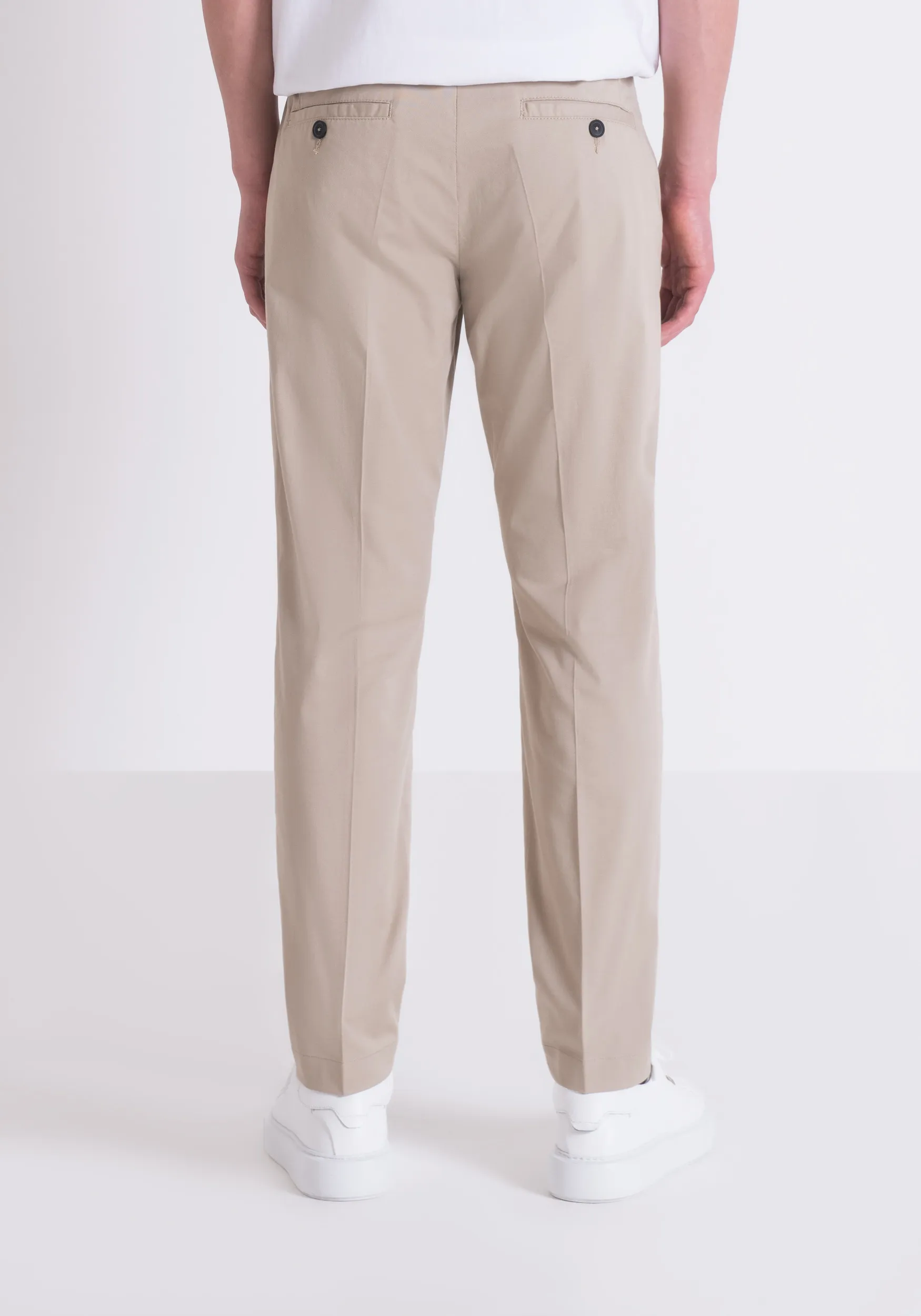 PANTALONI MARK SLIM FIT IN TWILL DI COTONE ELASTICO