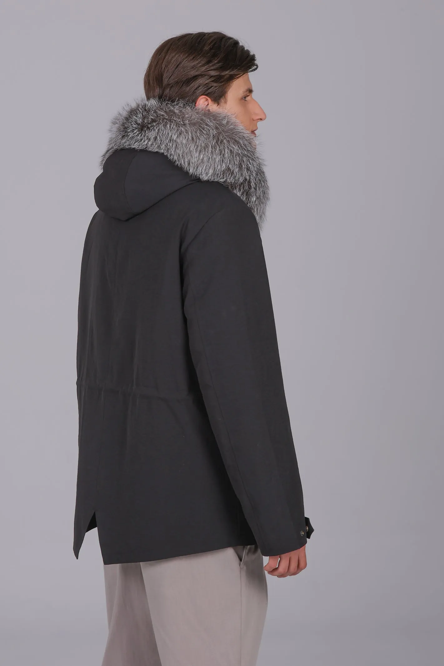 Parka corto in misto cotone impermeabile volpe frost e rex rabbit