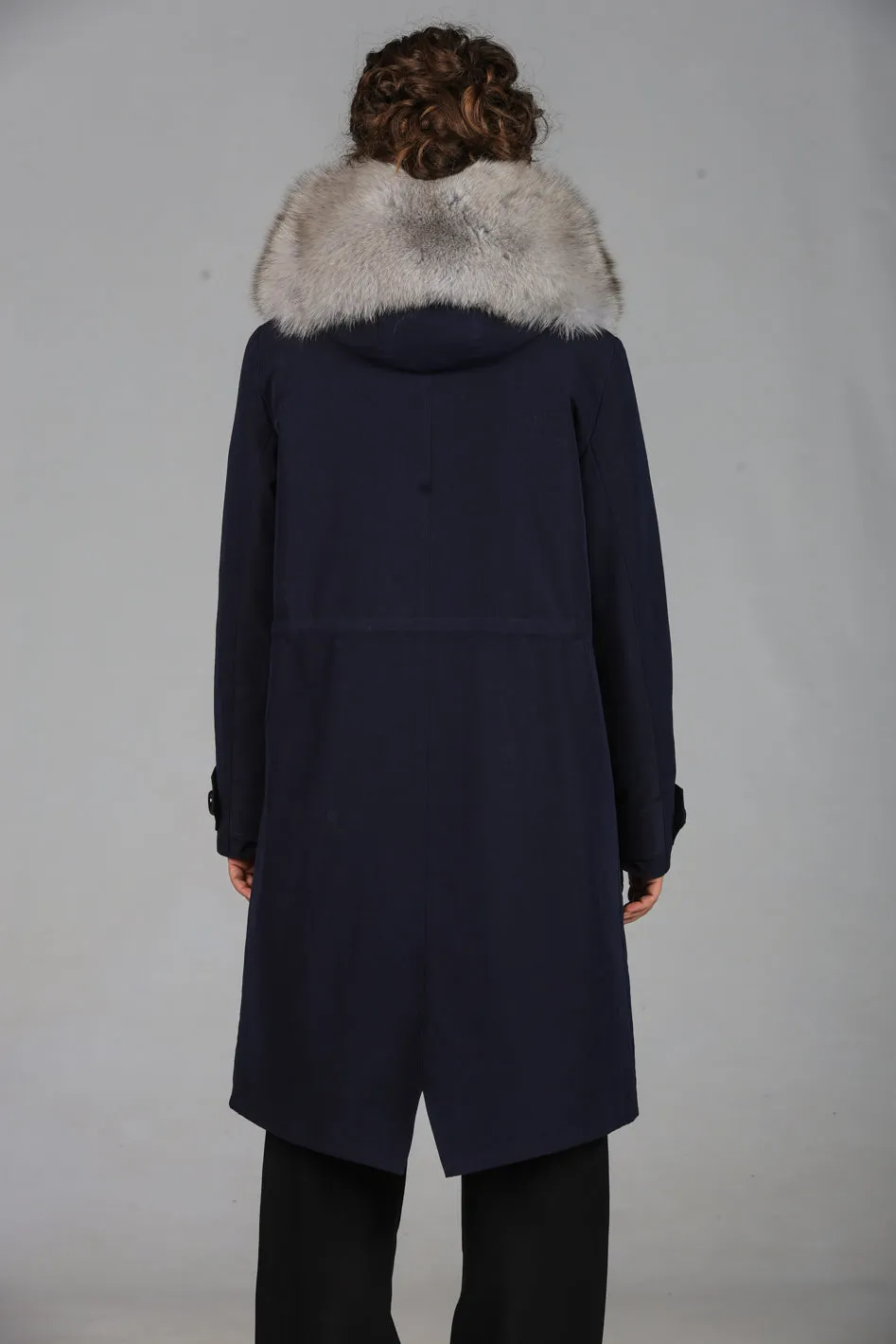 Parka in cotone tecnico impermeabile X-long grey