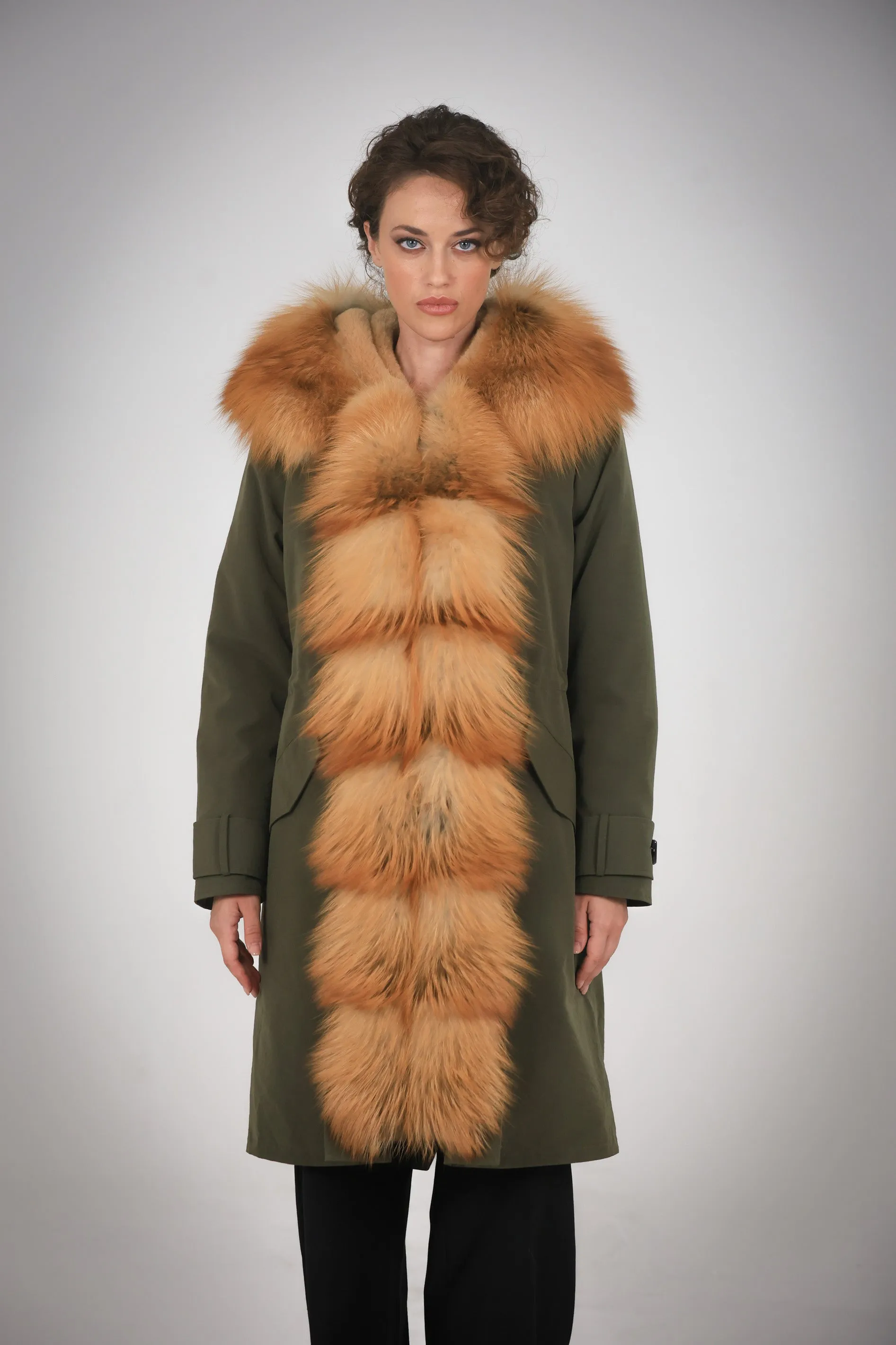 Parka in cotone tecnico impermeabile X-long Luxury Gold