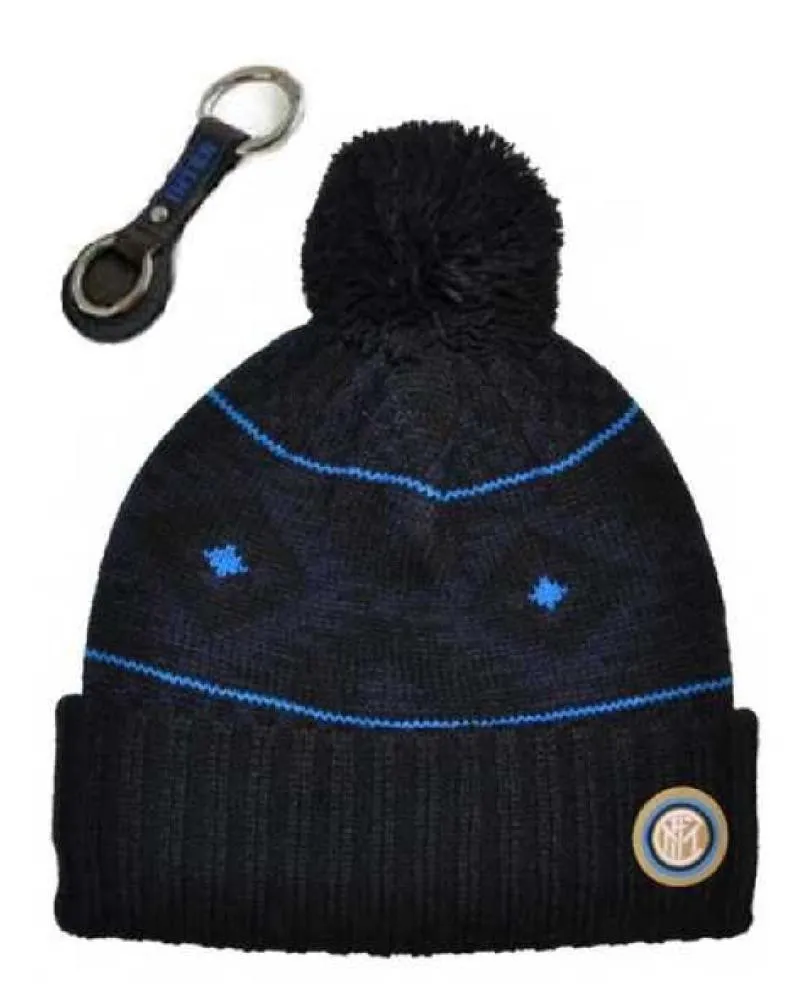 Parure Inter Portachiavi + Cappello Ponpon Tifosi Calcio PS 05266