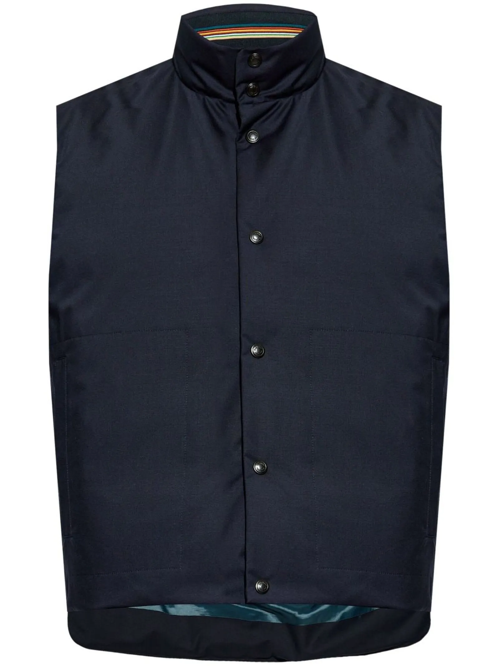 PAUL SMITH Abbigliamento,Smanicati Gilet in lana blu navy 