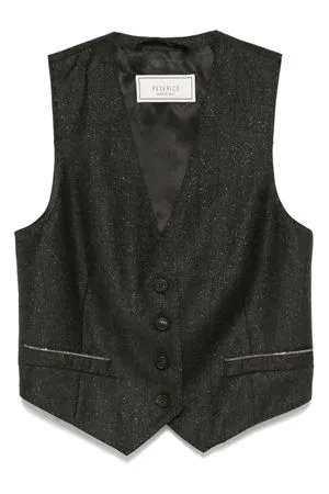 PESERICO Abbigliamento,Smanicati Gilet metallizzato grigio scuro 