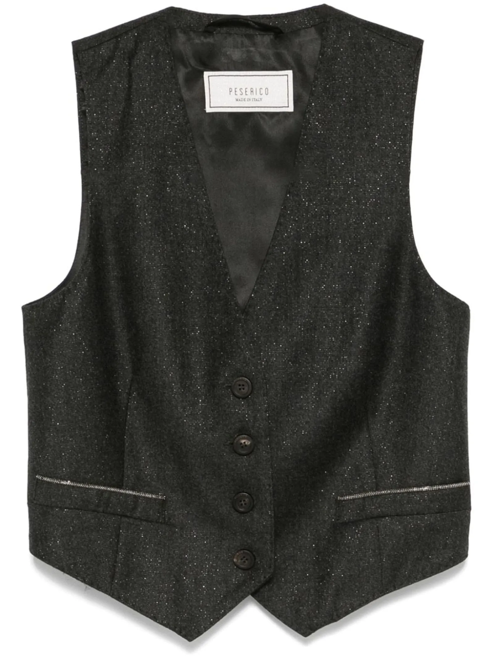 PESERICO Abbigliamento,Smanicati Gilet metallizzato grigio scuro 