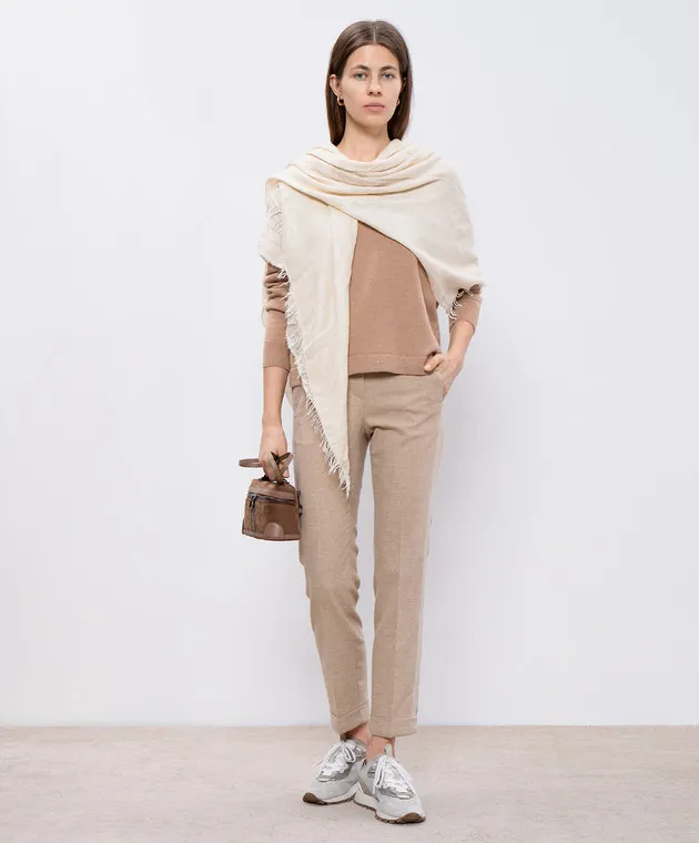 Peserico Pantaloni beige con righe P0479801948