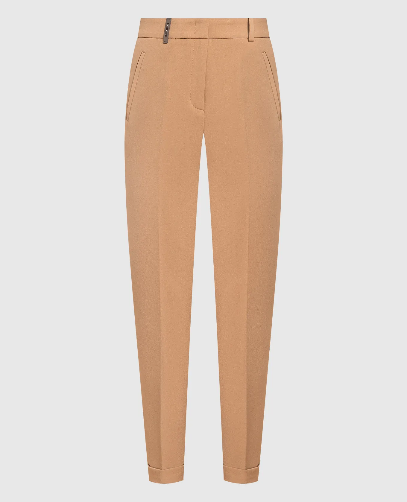 Peserico Pantaloni beige con risvolto P0457501916