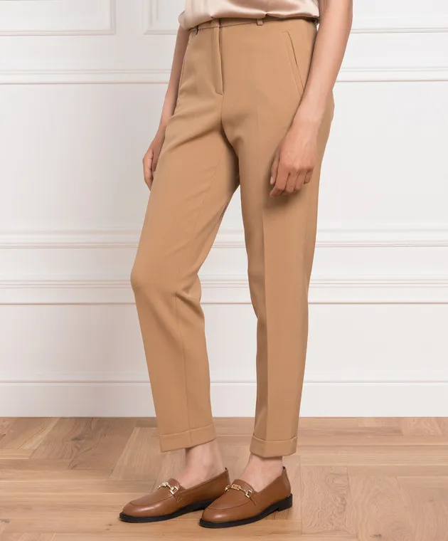 Peserico Pantaloni beige con risvolto P0457501916