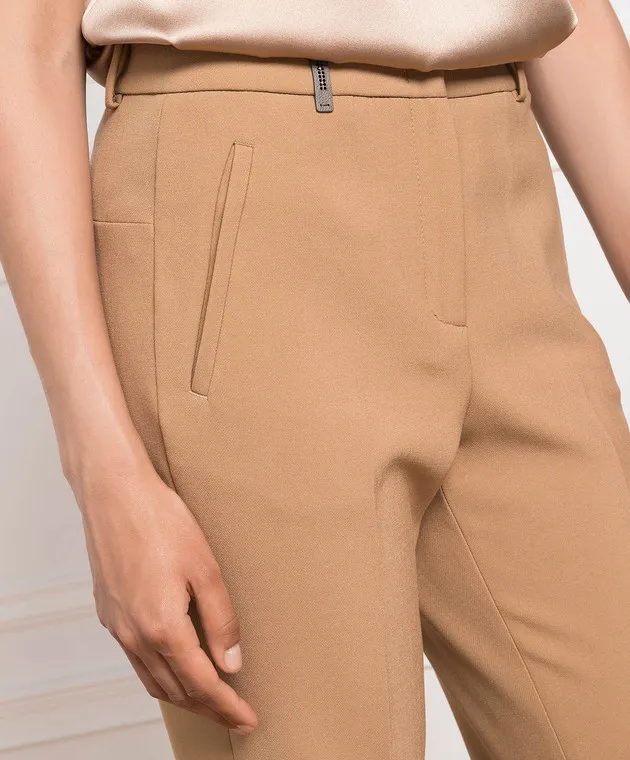 Peserico Pantaloni beige con risvolto P0457501916