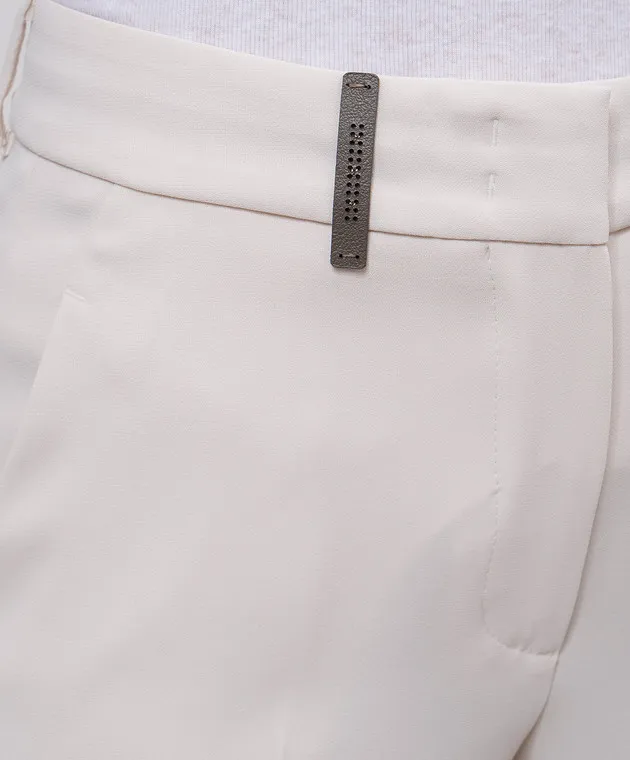 Peserico Pantaloni beige con toppa del marchio AM423101974