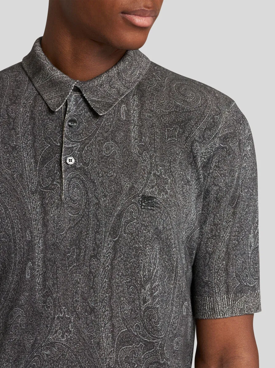 POLO IN MAGLIA CON STAMPA PAISLEY