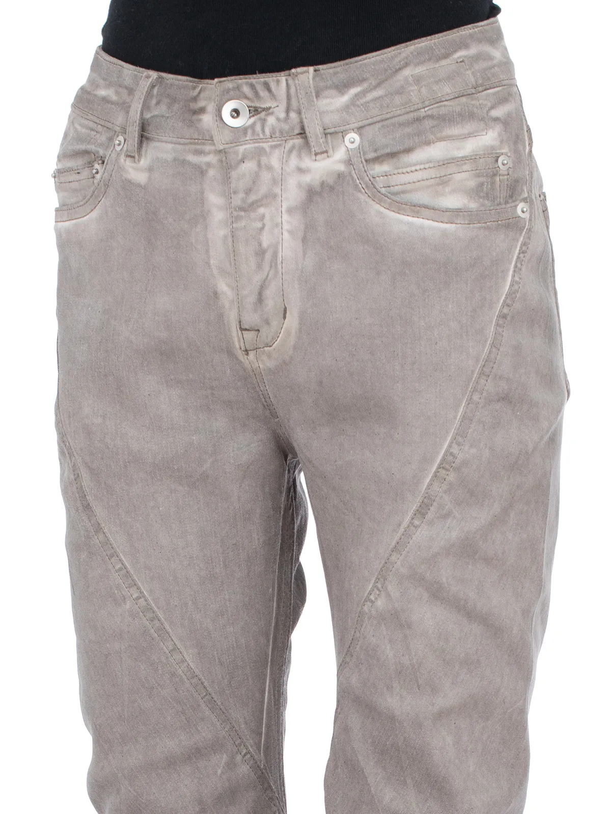 RICK OWENS DRKSHDW  PANTALONI IN DENIM BIAS BOOTCUT DUST 