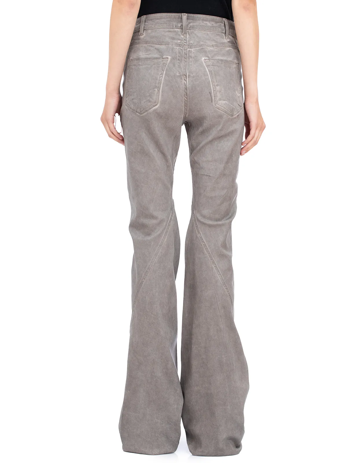 RICK OWENS DRKSHDW  PANTALONI IN DENIM BIAS BOOTCUT DUST 