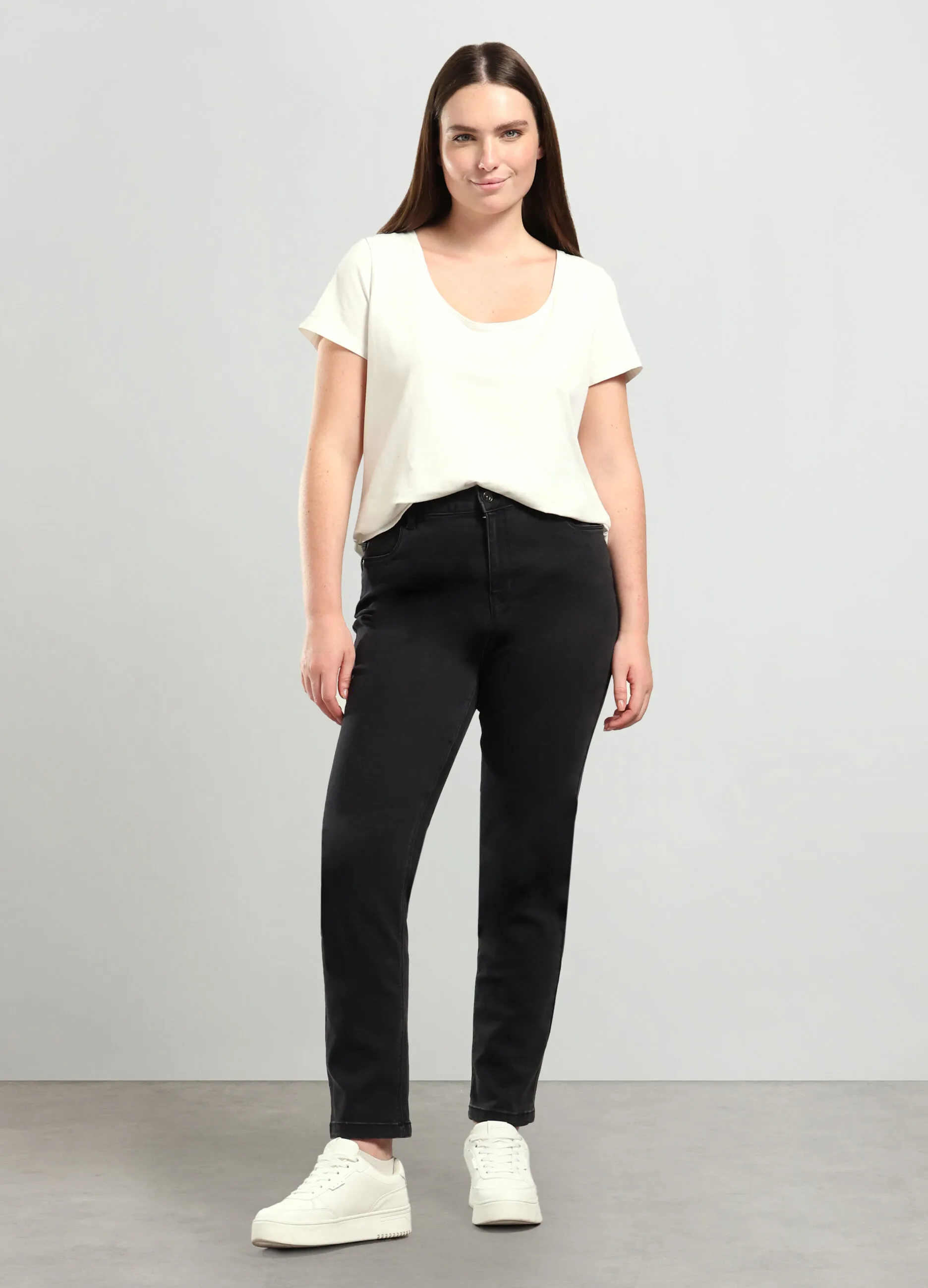 ROSA THEA  Pantaloni in denim di cotone stretch donna curvy