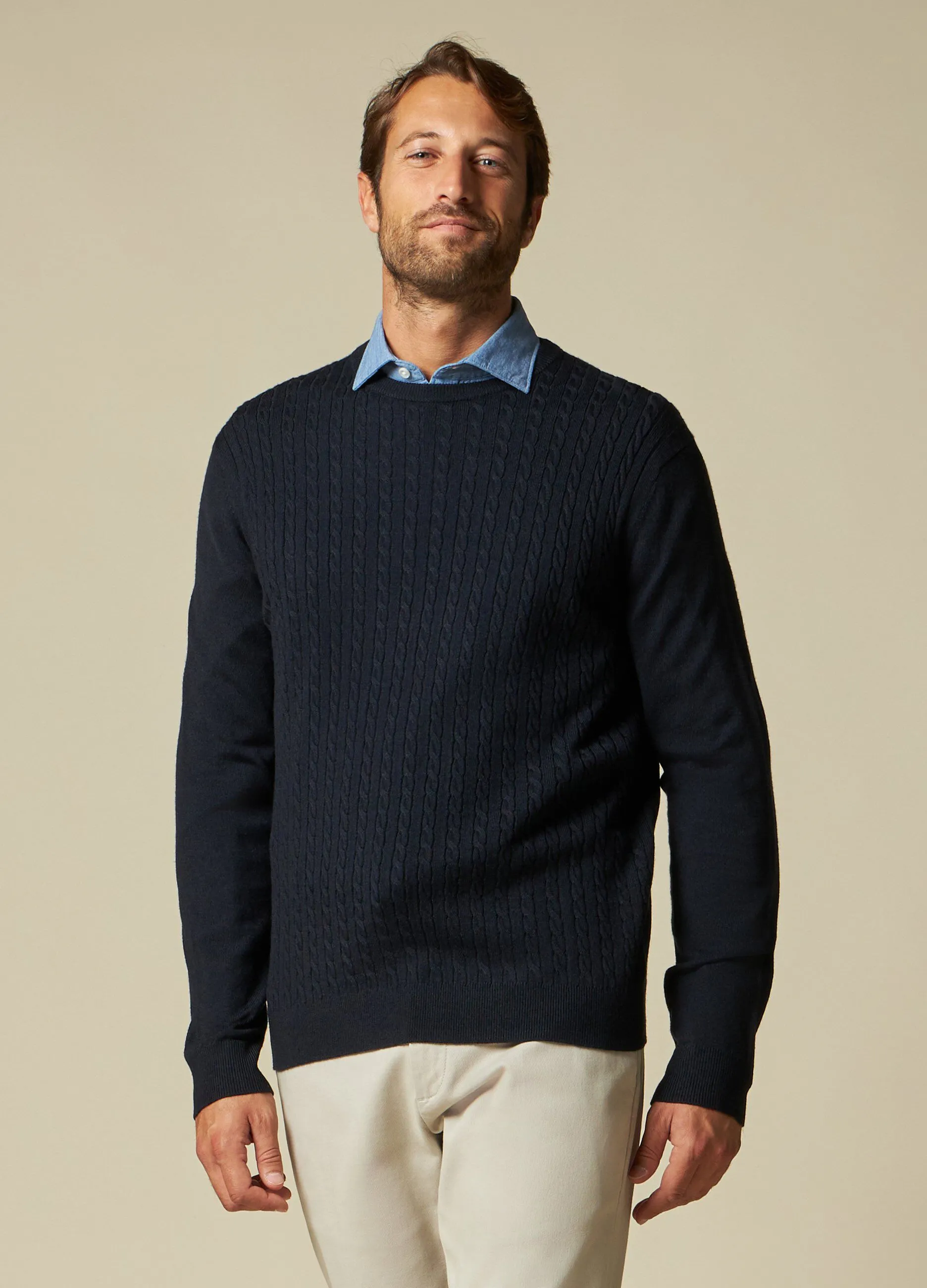 RUMFORD  Pullover a trecce misto lana merino Rumford uomo