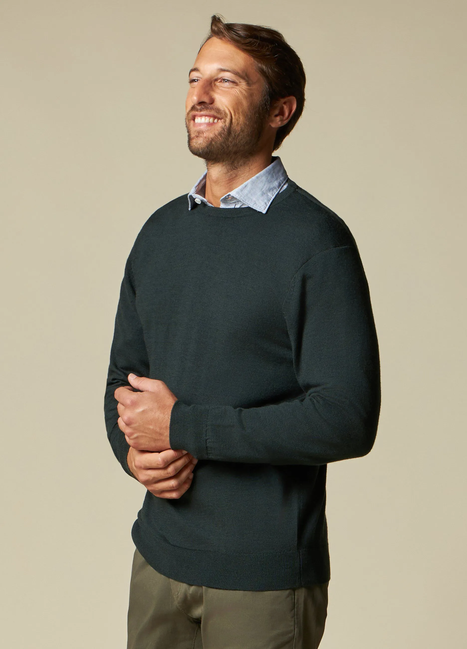 RUMFORD  Pullover rasato in pura lana merino Rumford uomo