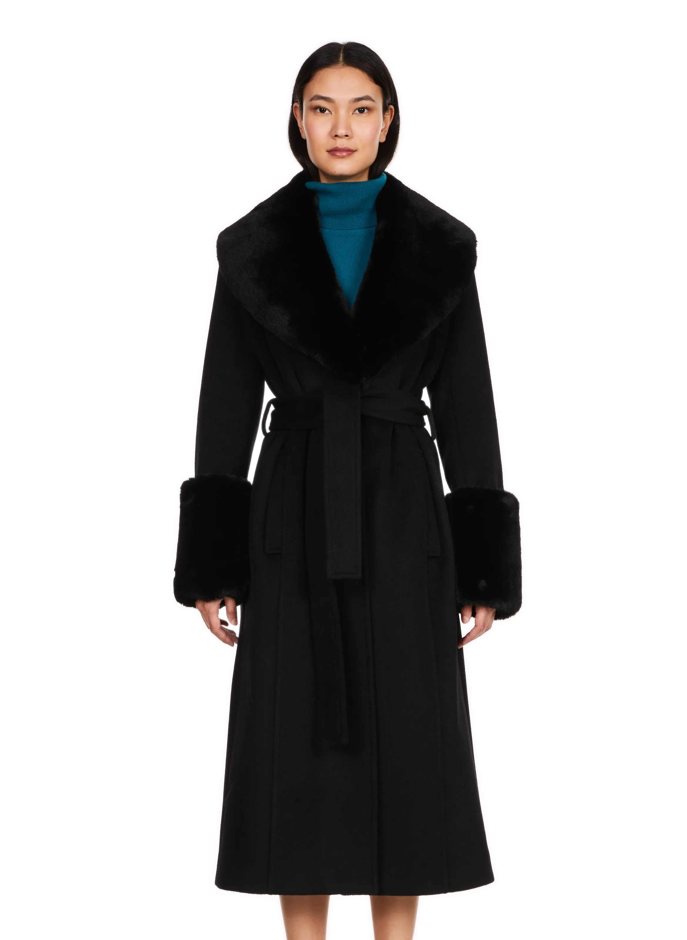  SAISON 1865   SARLENE - Cappotto lungo in misto lana | Nero