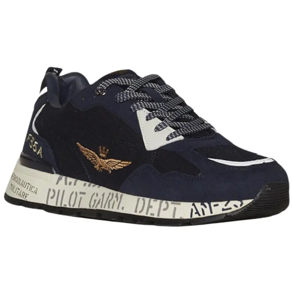 Sneakers Aeronautica Militare logo con suola stampata