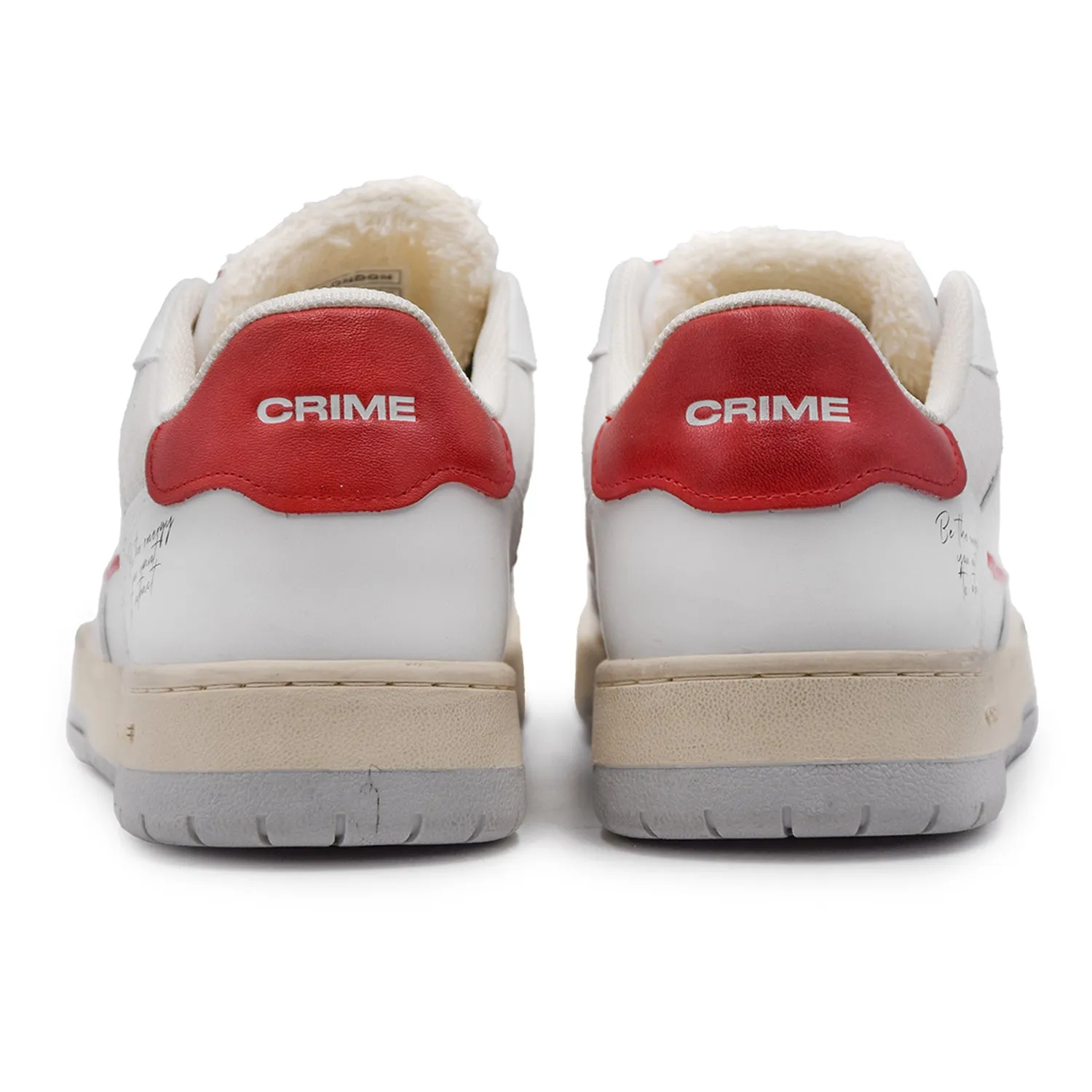 Sneakers Bianco Rosso Crime Uomo Off Court Con Frase Laterale