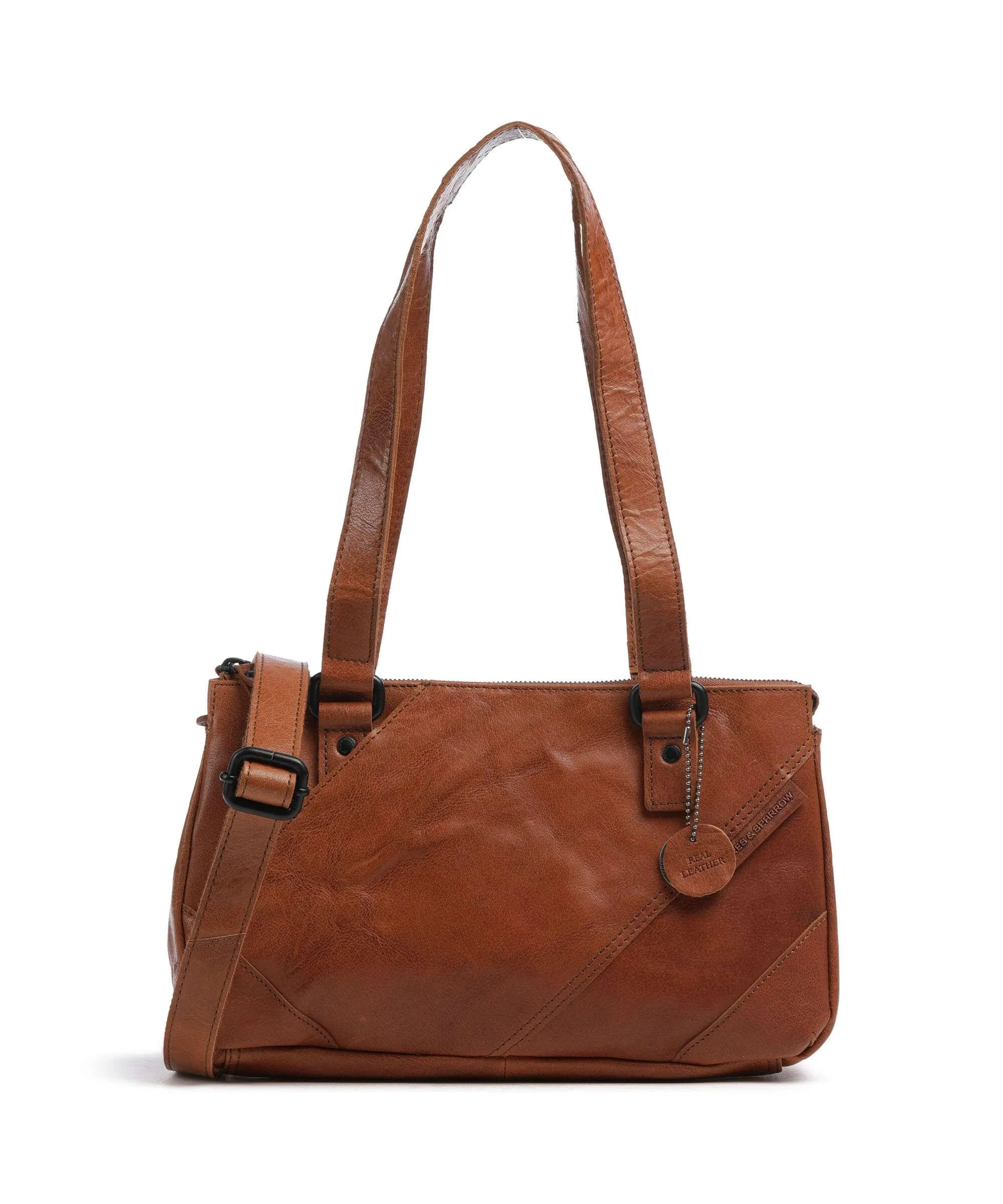  Spikes & Sparrow Bronco Borsa a spalla pelle granulata cognac  